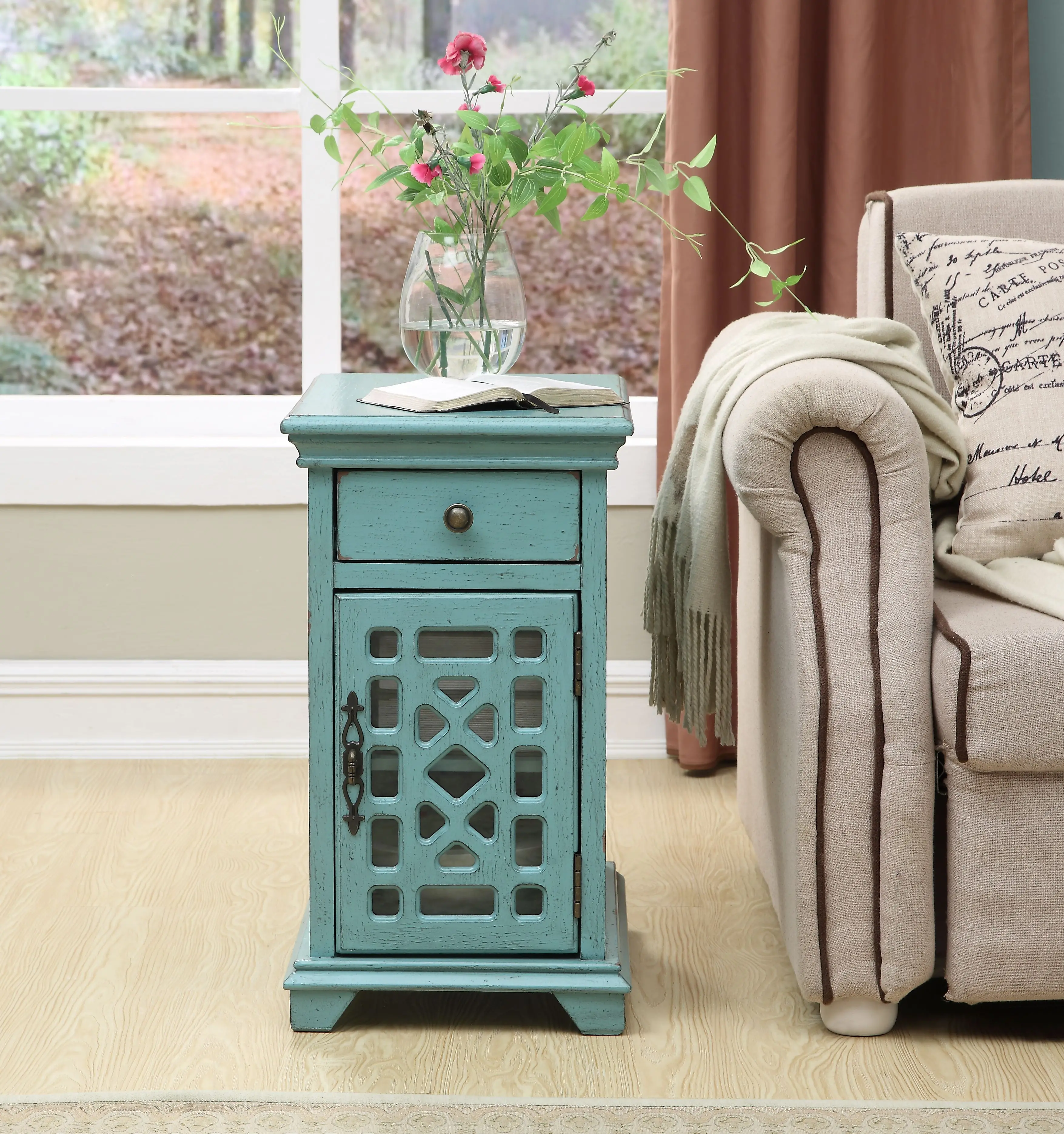 96605 Becka Blue Chairside Table-3