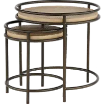Cena Natural Round Nesting End Tables