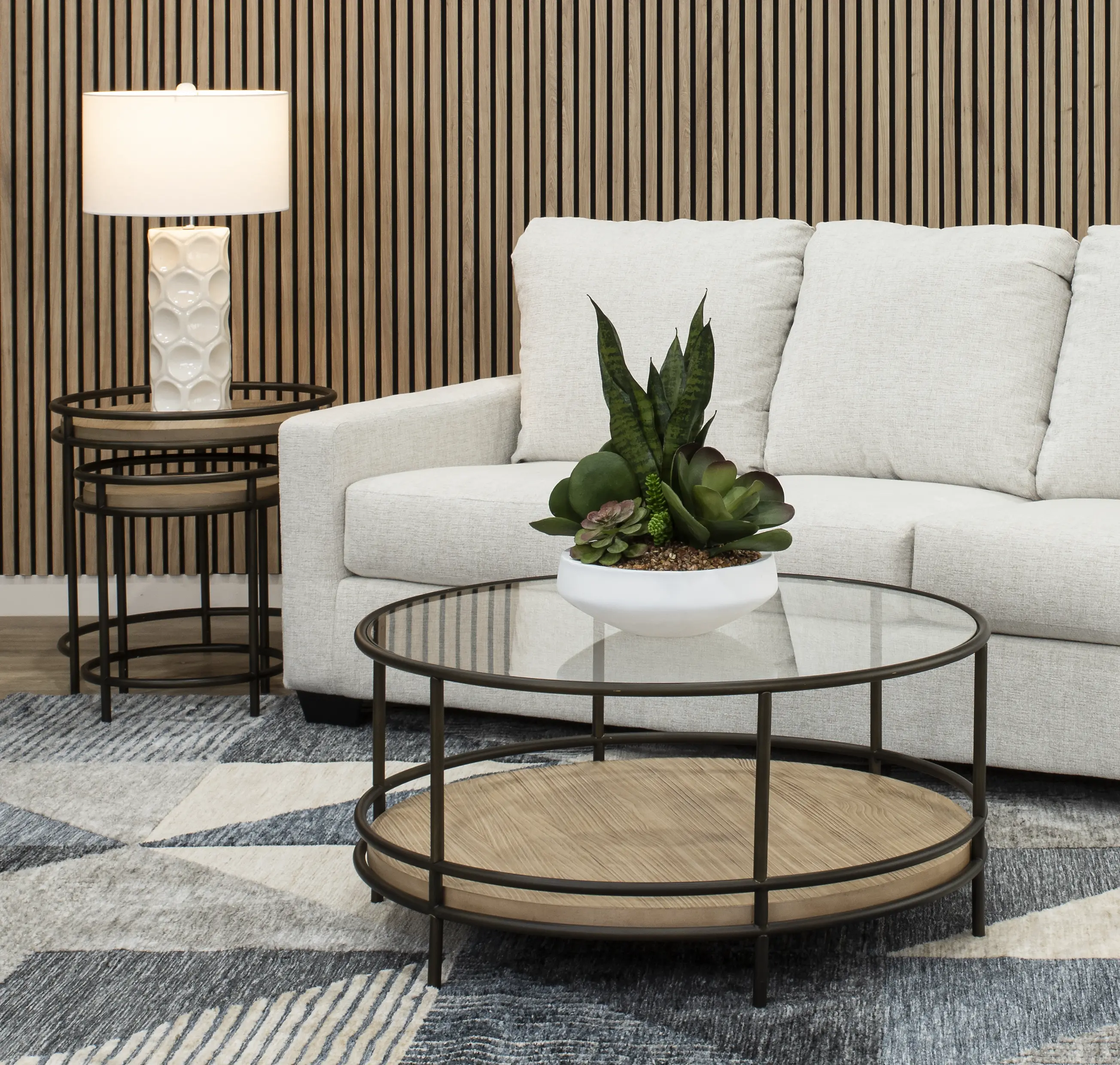 Cena Natural Round Nesting End Tables-2