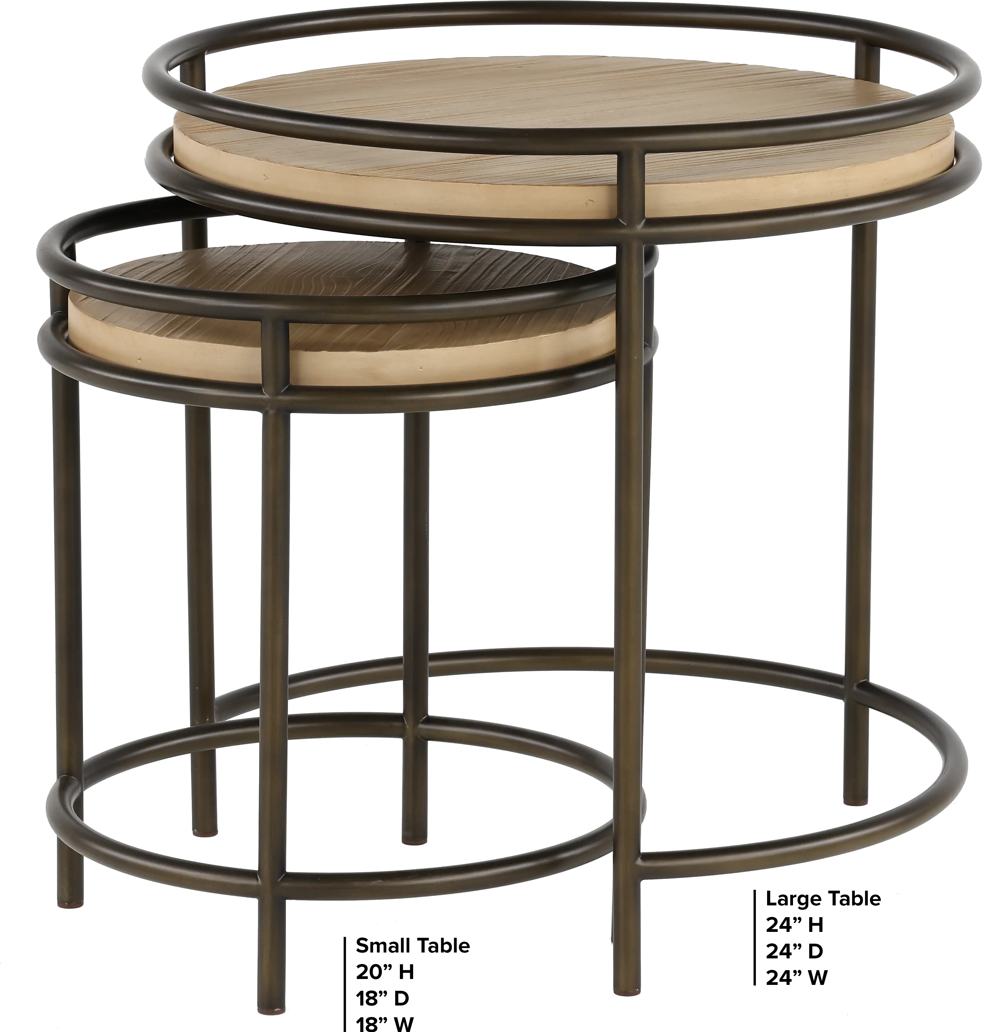 Cena Natural Round Nesting End Tables-3