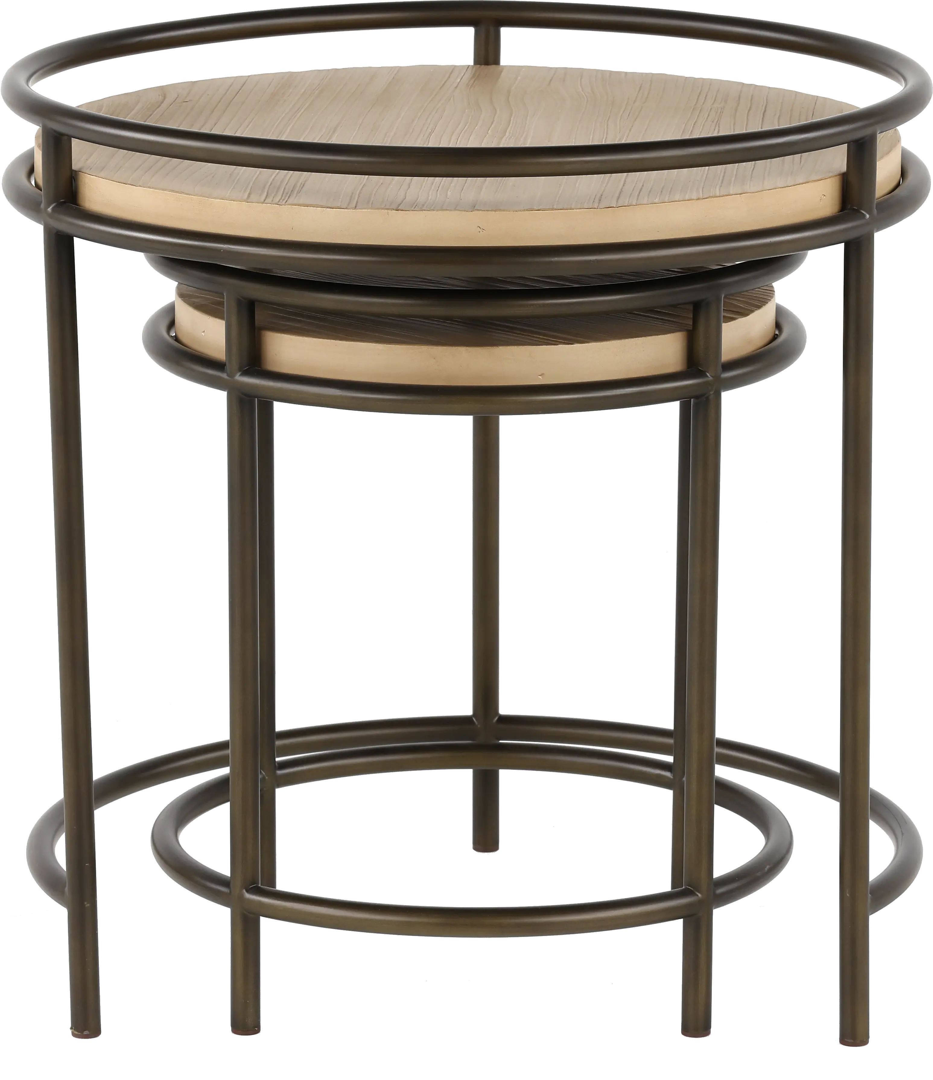 Cena Natural Round Nesting End Tables-4