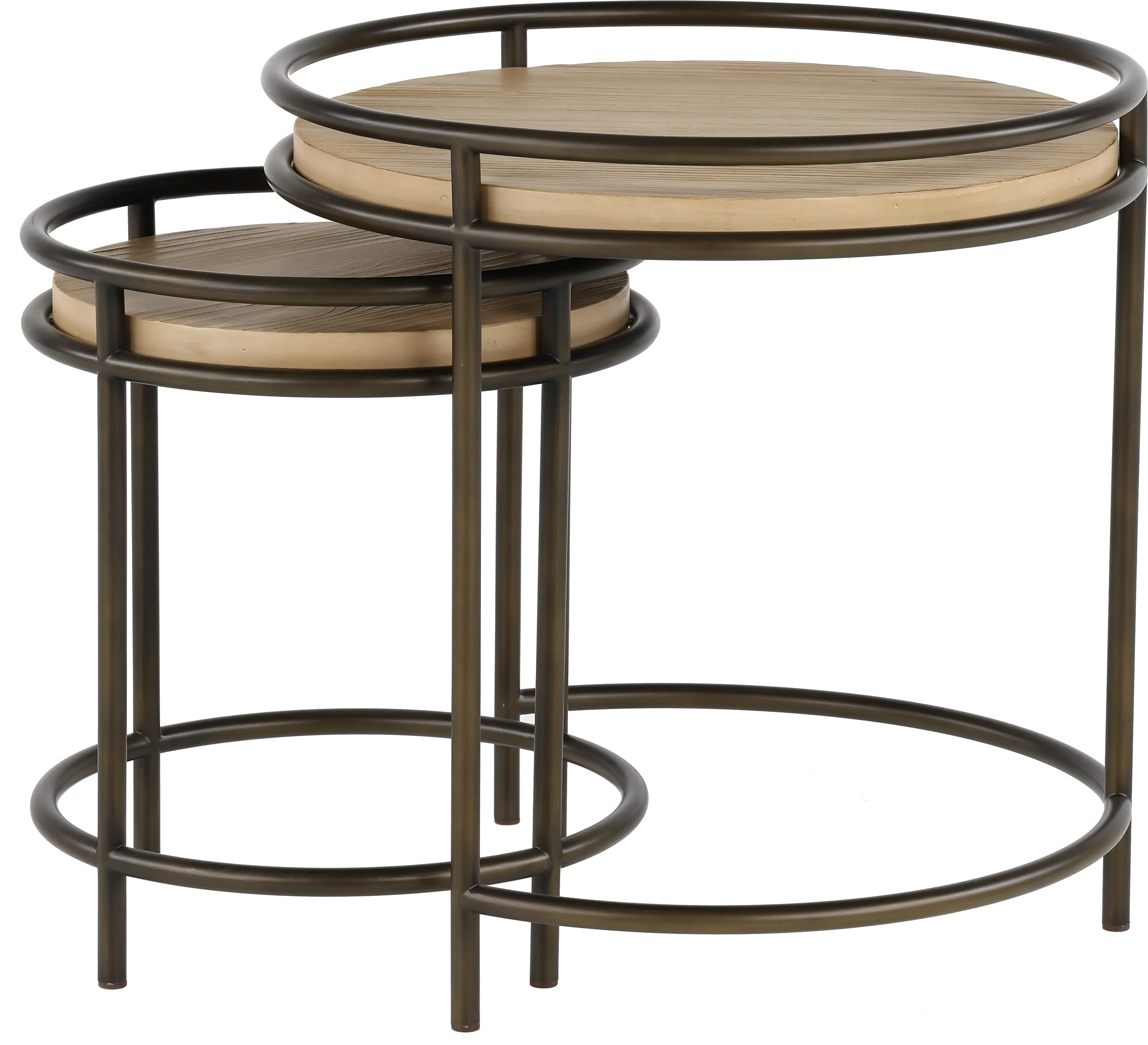 Cena Natural Round Nesting End Tables-6