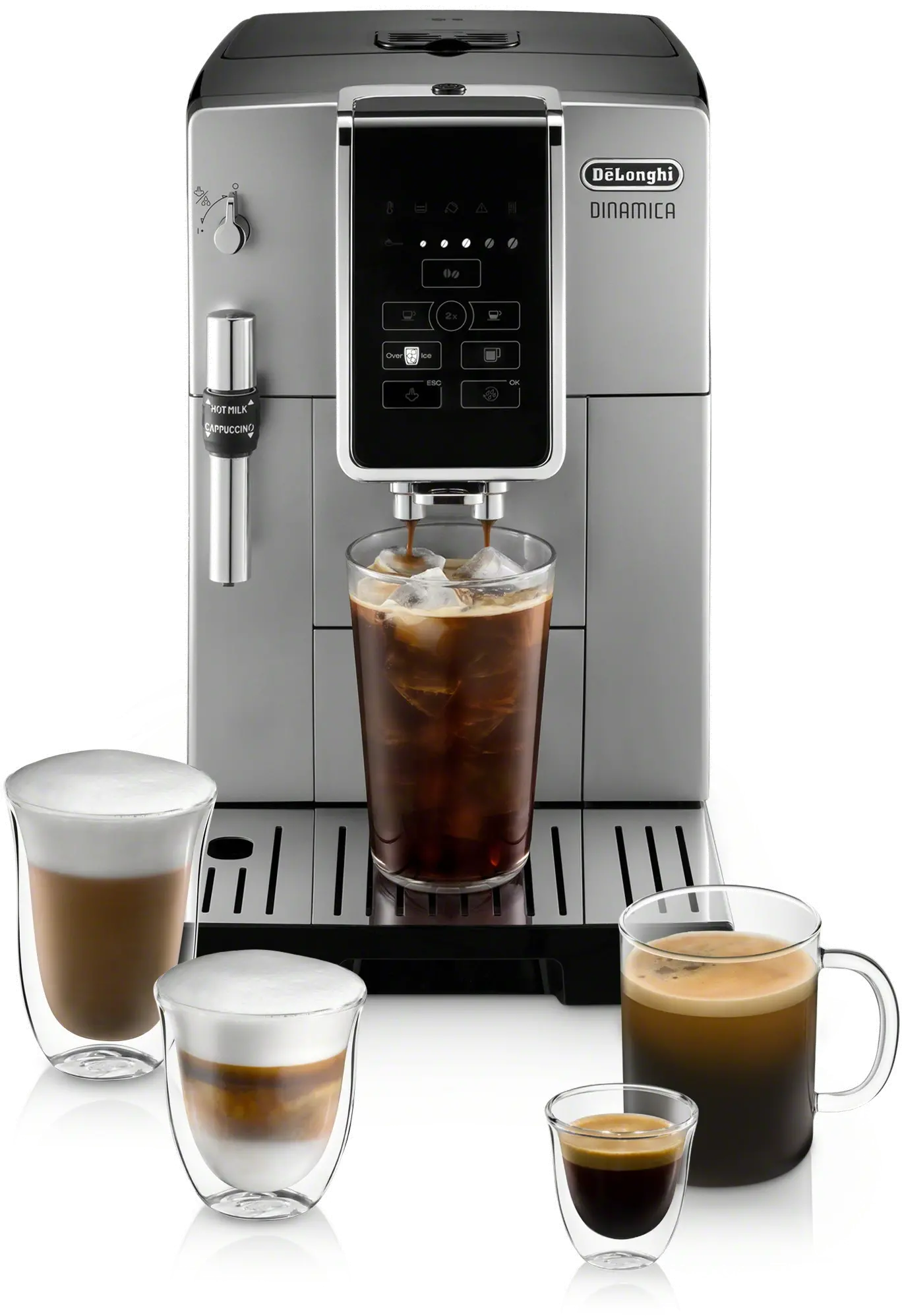 ECAM35025SB De'Longhi Dinamica TrueBrew Over Ice™ Coffee and Espresso Machine - Chrome-1