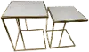 Samara Gold and Marble Nesting End Table, Set of 2