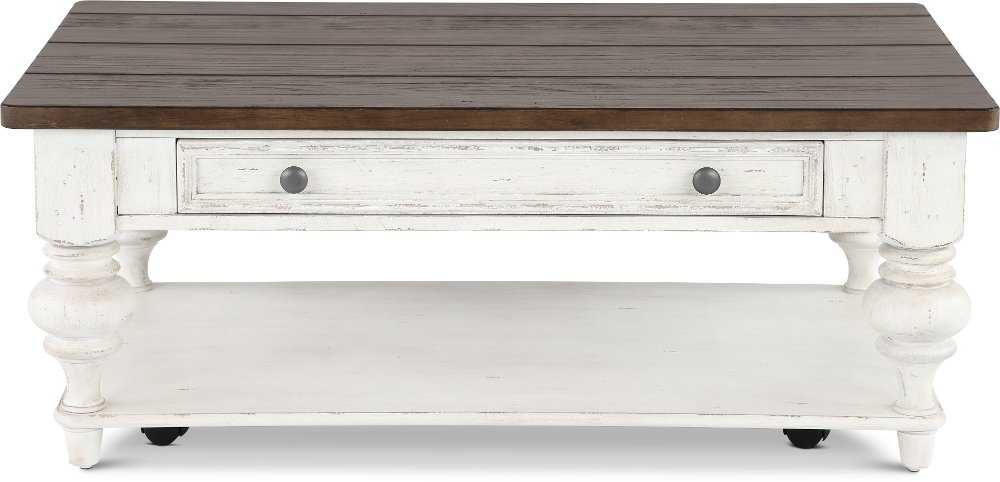 River Place White and Brown Coffee Table