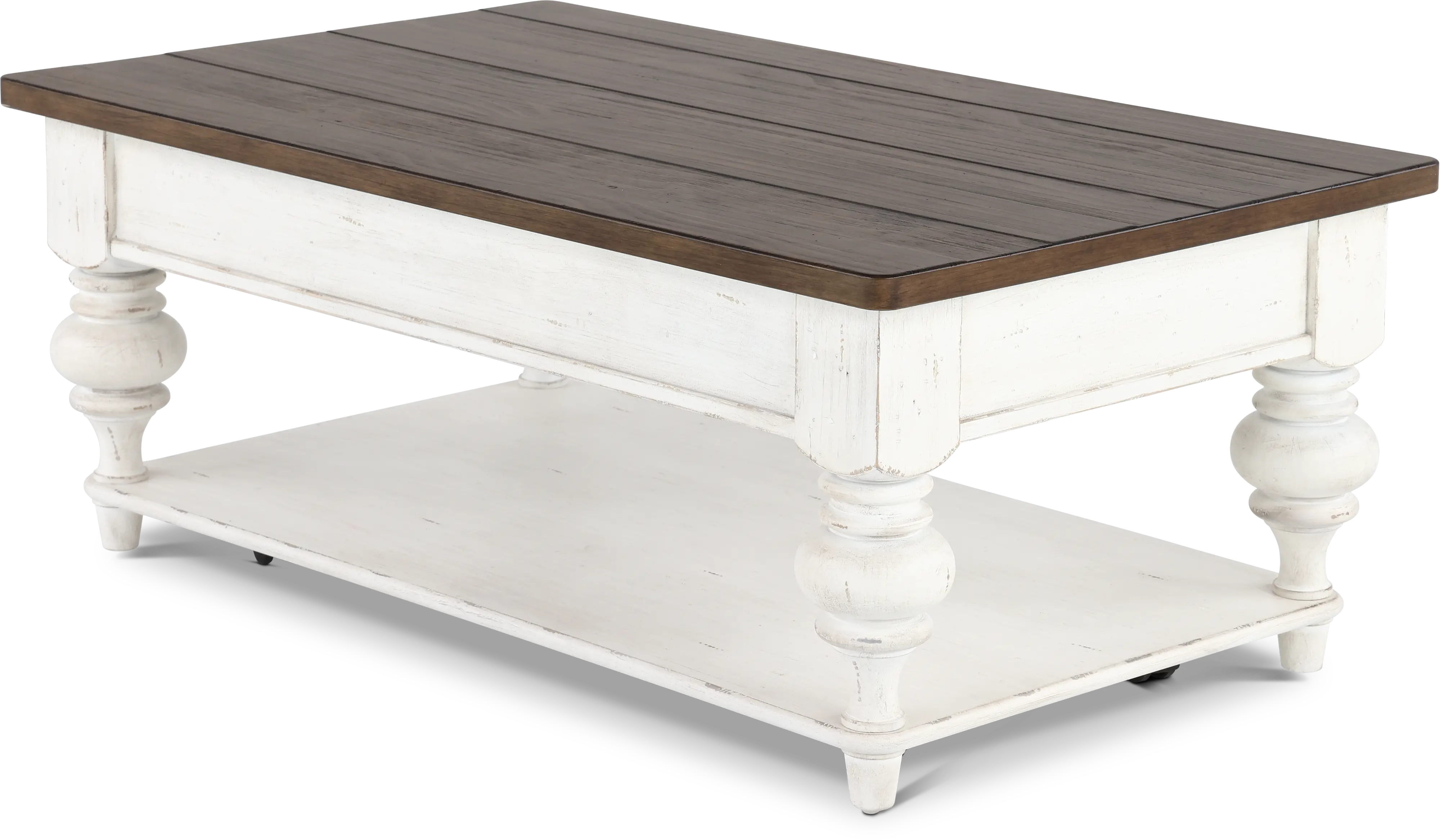 237-OT1010 River Place White and Brown Coffee Table-6