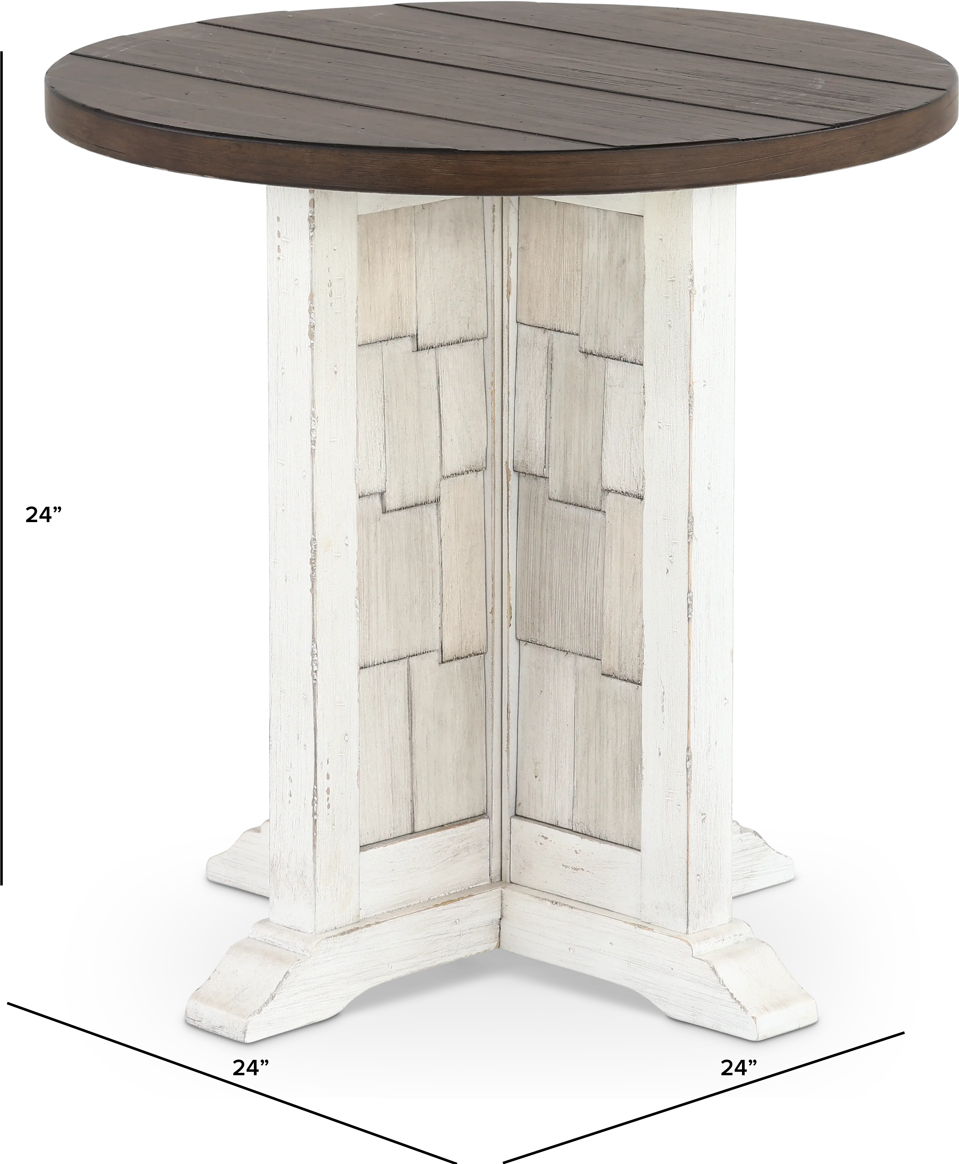 237-OT1021 River Place White and Brown Chairside Table-3