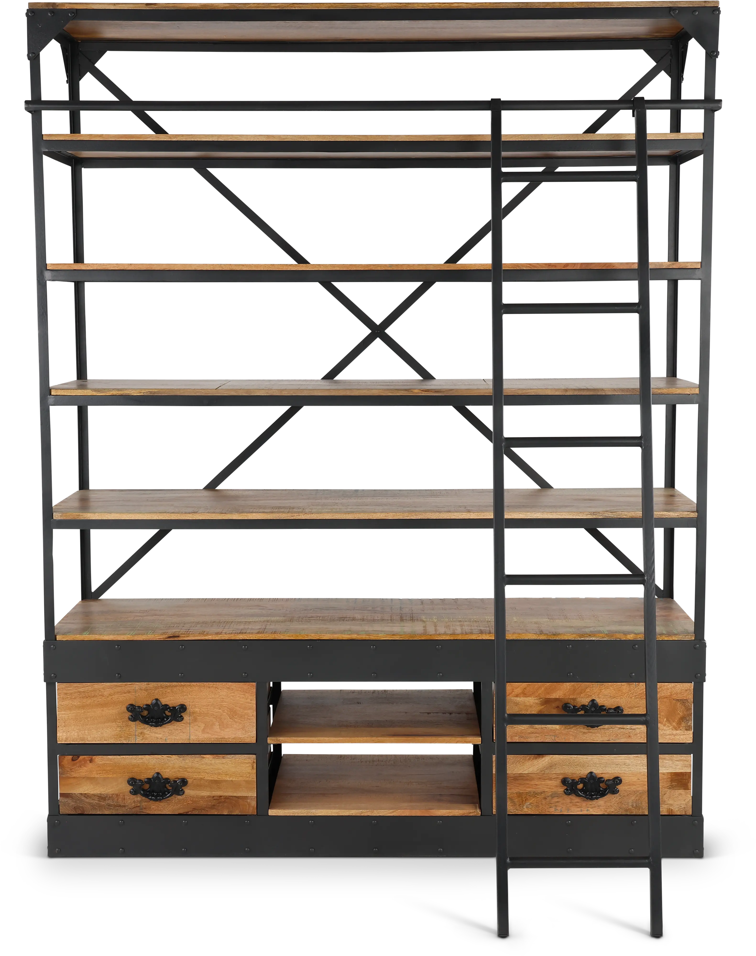 Neemrana Rustic Brown 80  Library Bookcase-1
