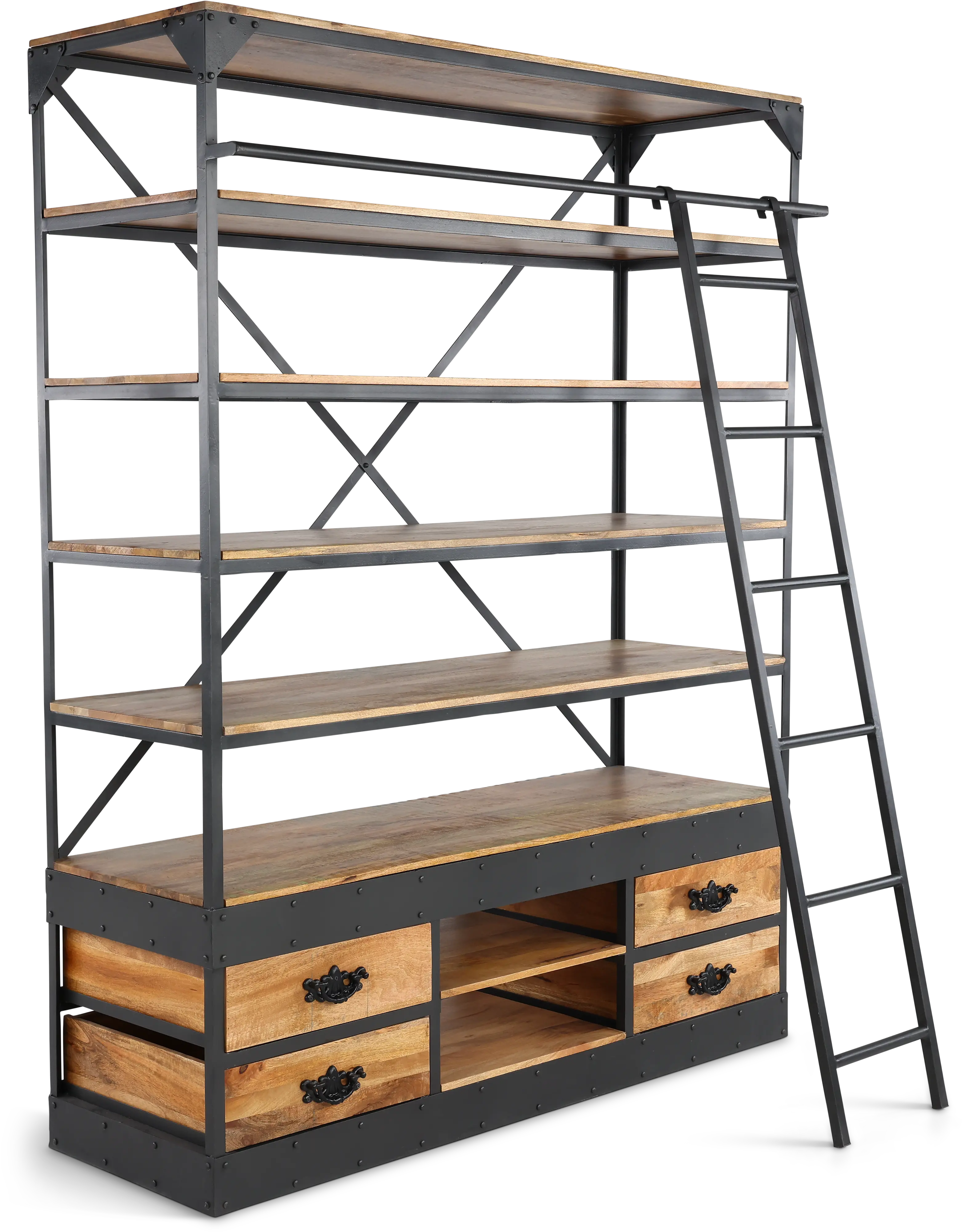 Neemrana Rustic Brown 80  Library Bookcase-4