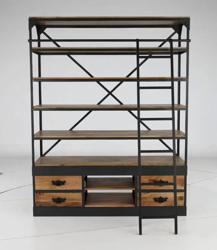 Neemrana Rustic Brown 80  Library Bookcase-5