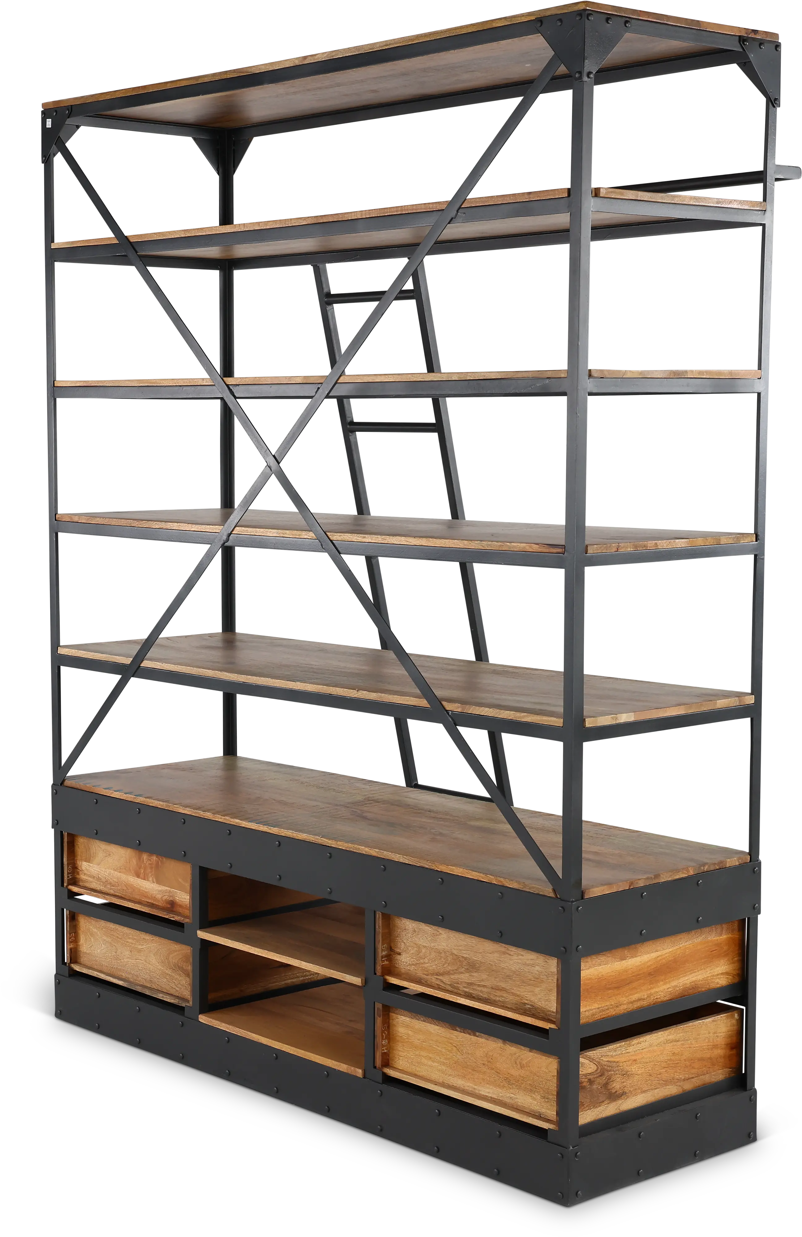 Neemrana Rustic Brown 80  Library Bookcase-6