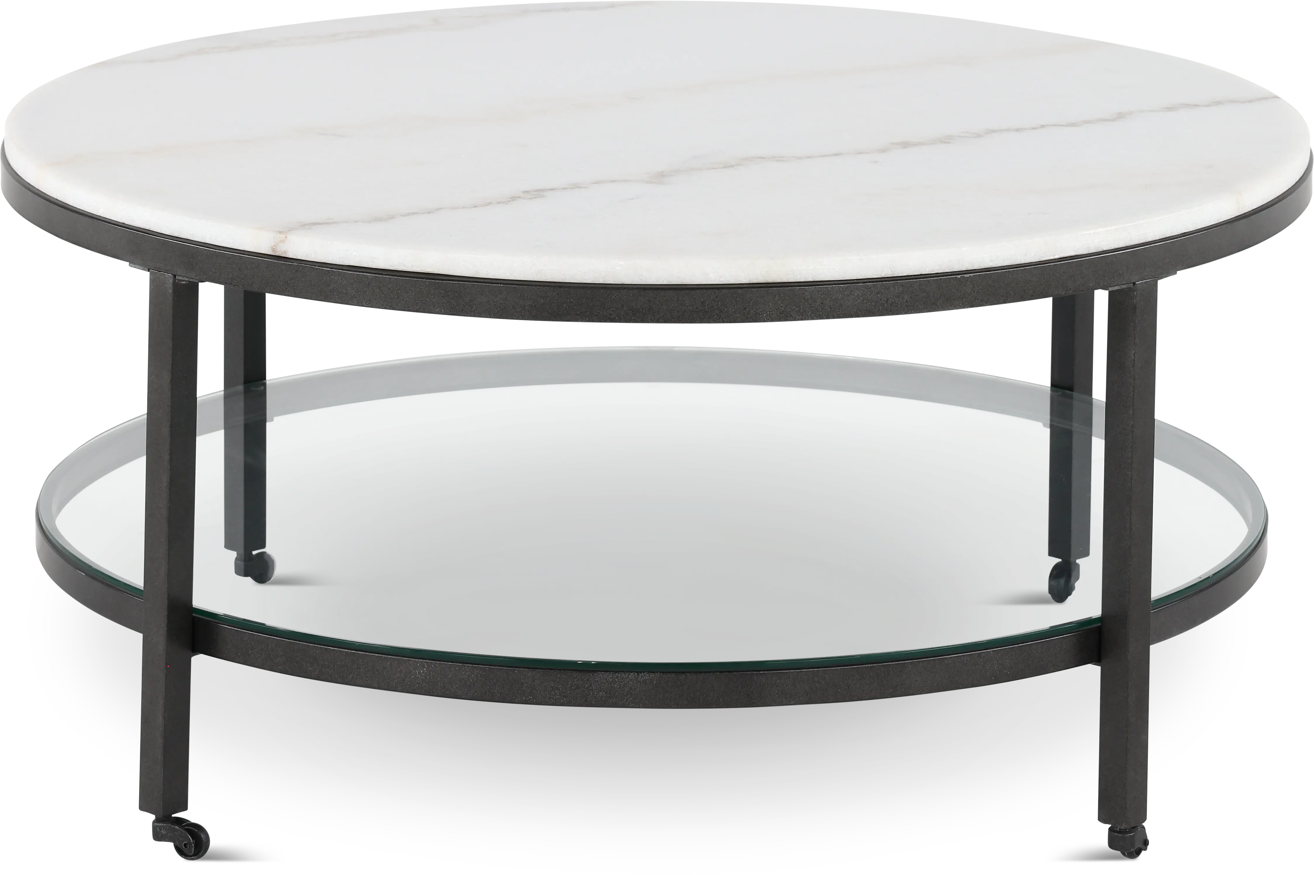 Whitman Black and White Marble Coffee Table-1