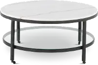 Whitman Black and White Marble Coffee Table