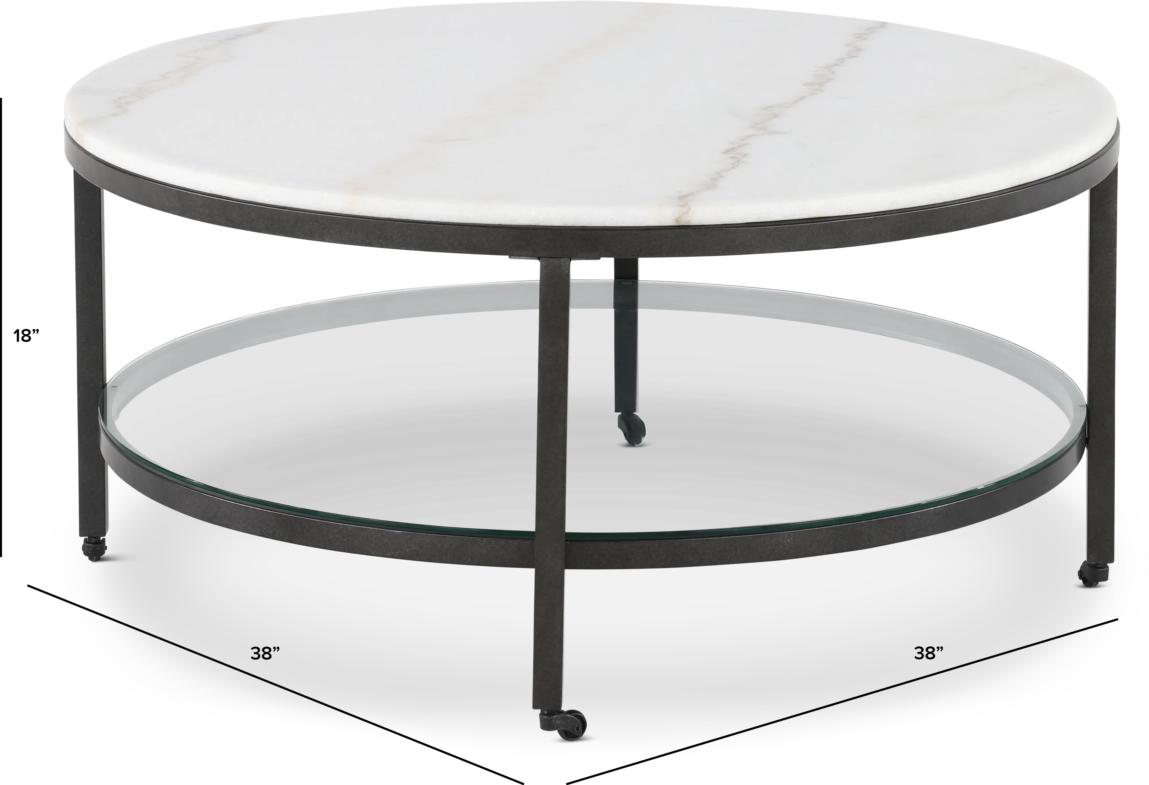 Whitman Black and White Marble Coffee Table-3
