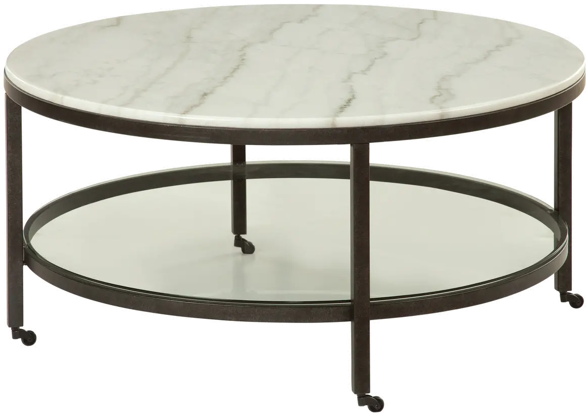 Whitman Black and White Marble Coffee Table-6