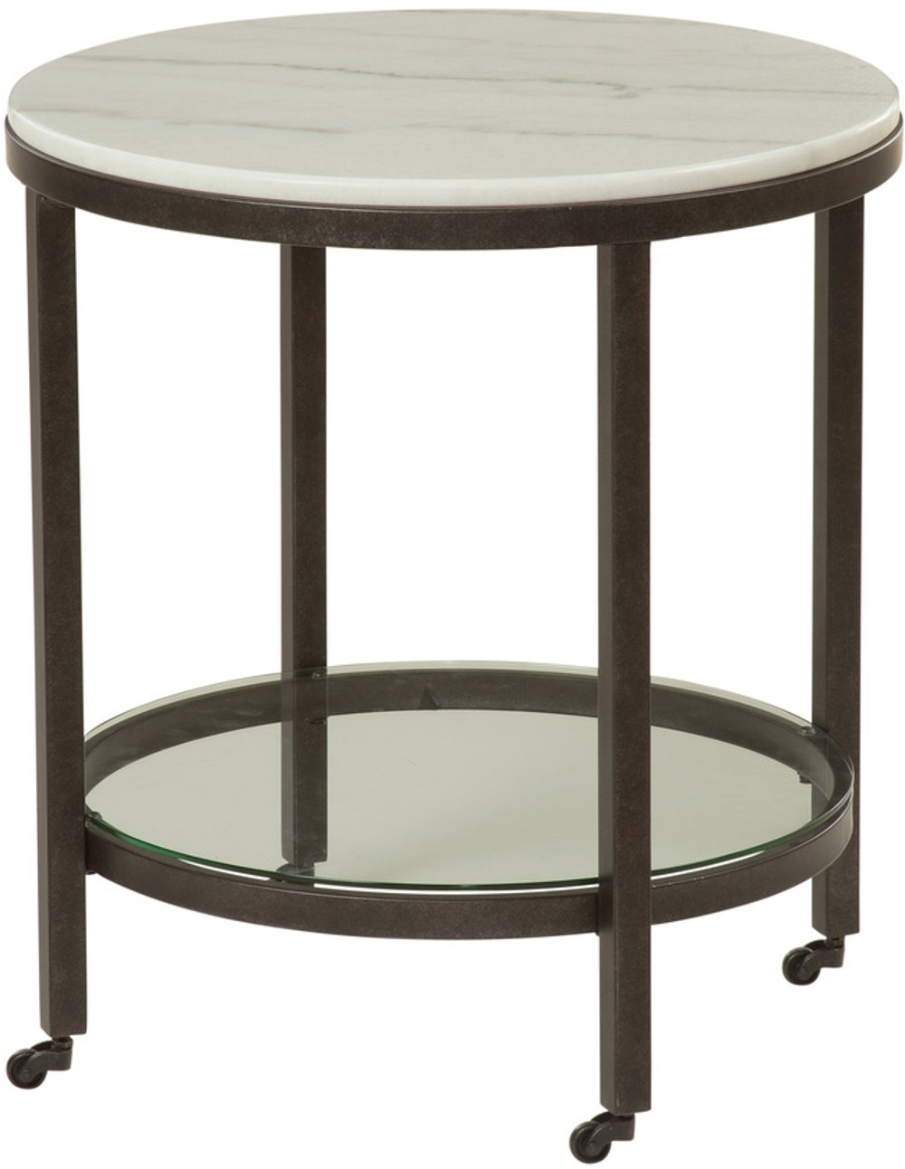 Whitman Black and White Marble End Table
