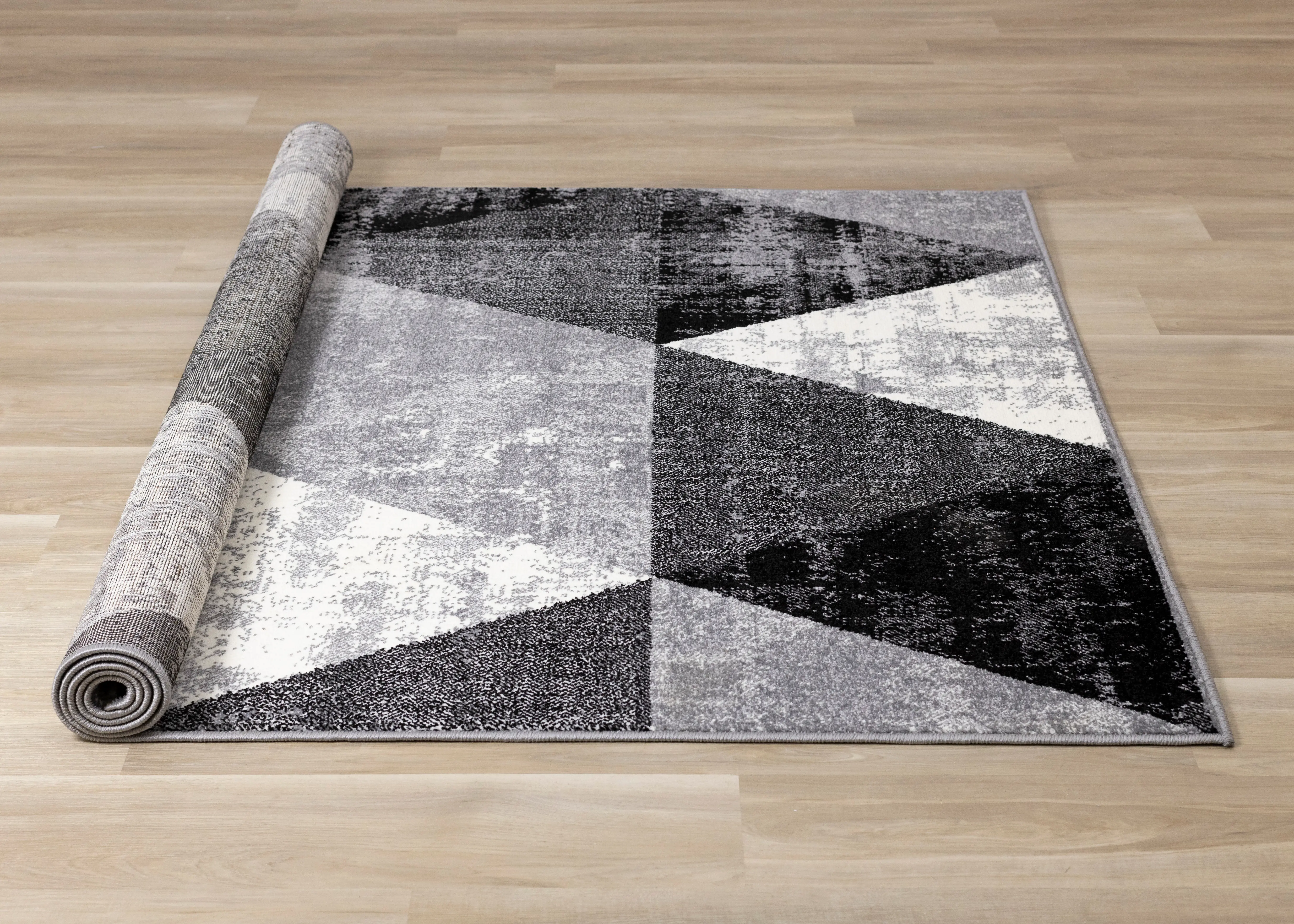 Century 4 x 6 Black and White Geometric Area Rug-4