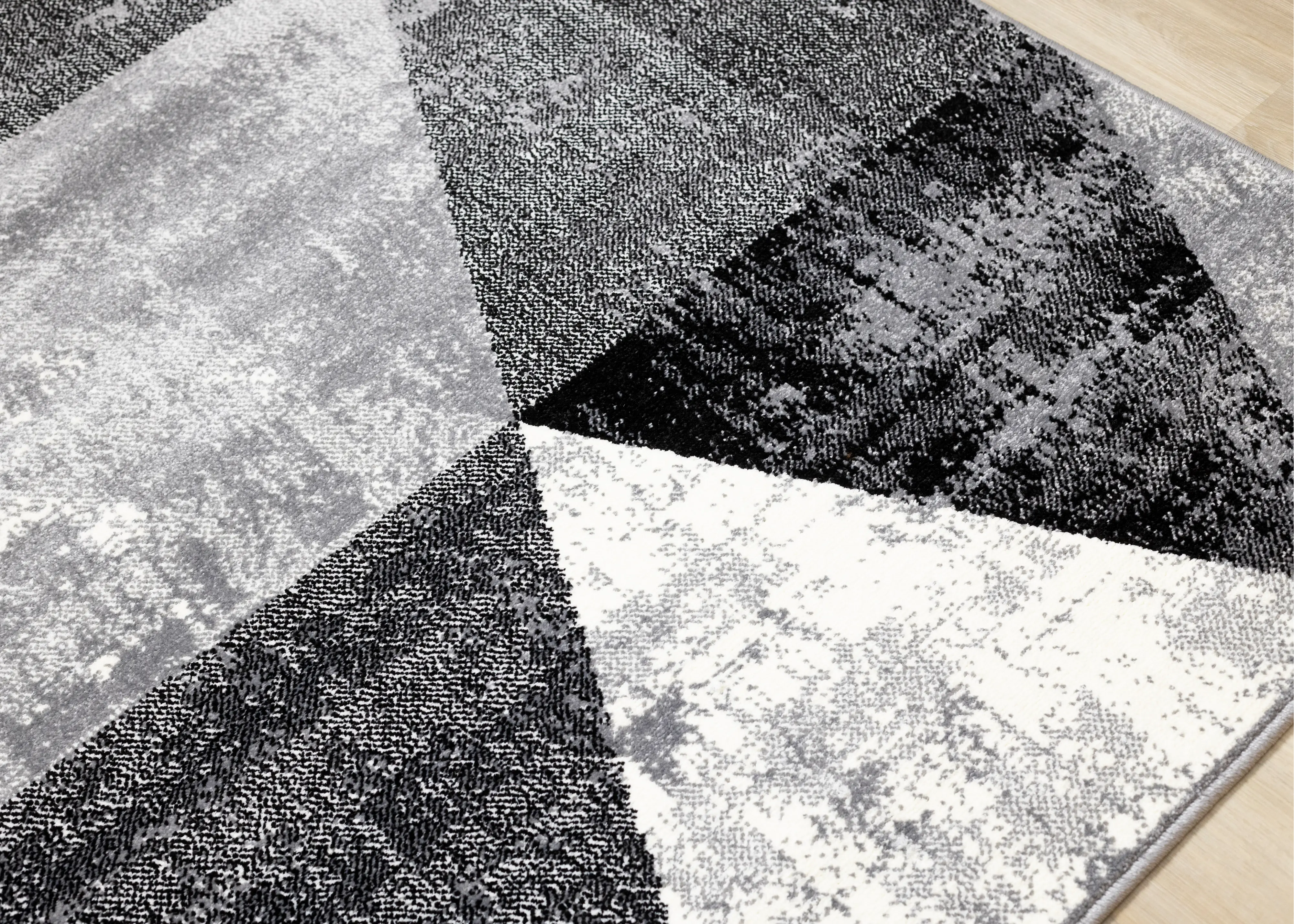 Century Black, White & Gray 4 x 6 Geometric Area Rug-6