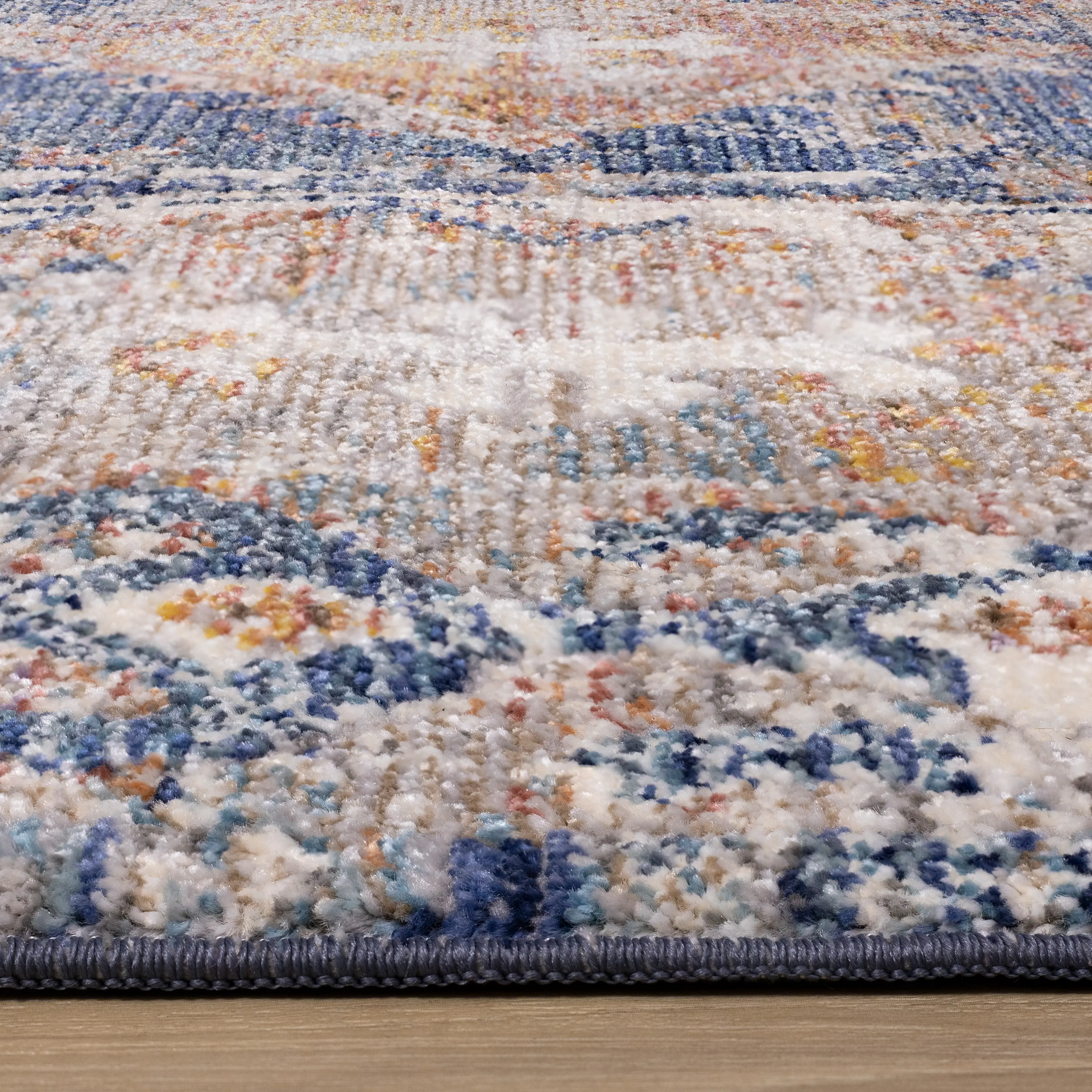 Evora Gray & Blue 5 x 7 Distressed Area Rug-5