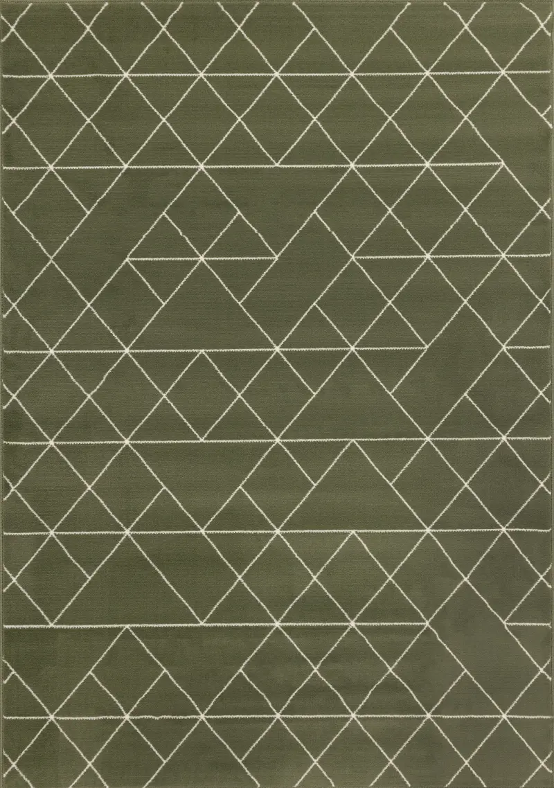 Faira Green Geometric 4 x 6 Area Rug
