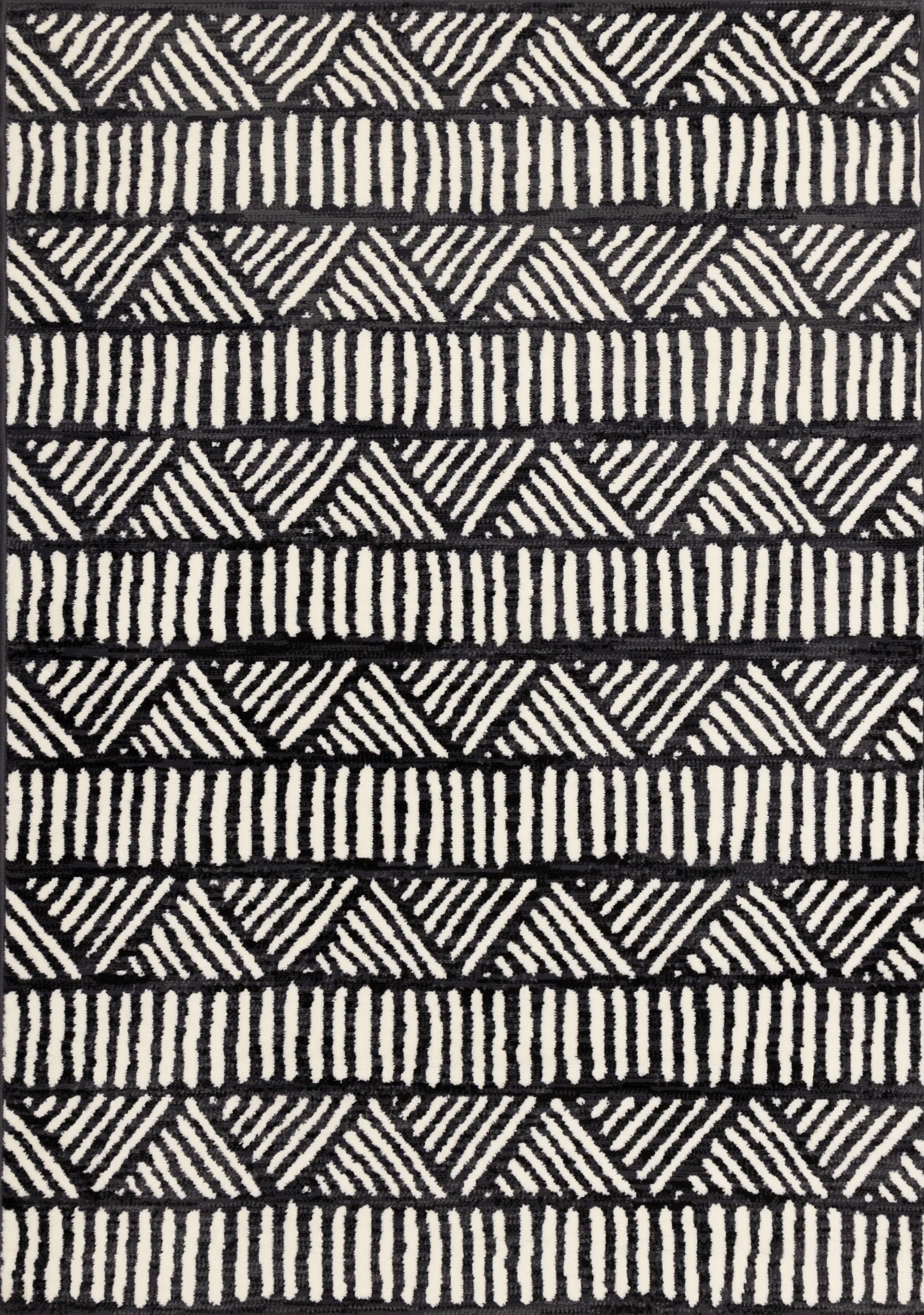Faira Grey & White Tribal 4 x 6 Area Rug-1