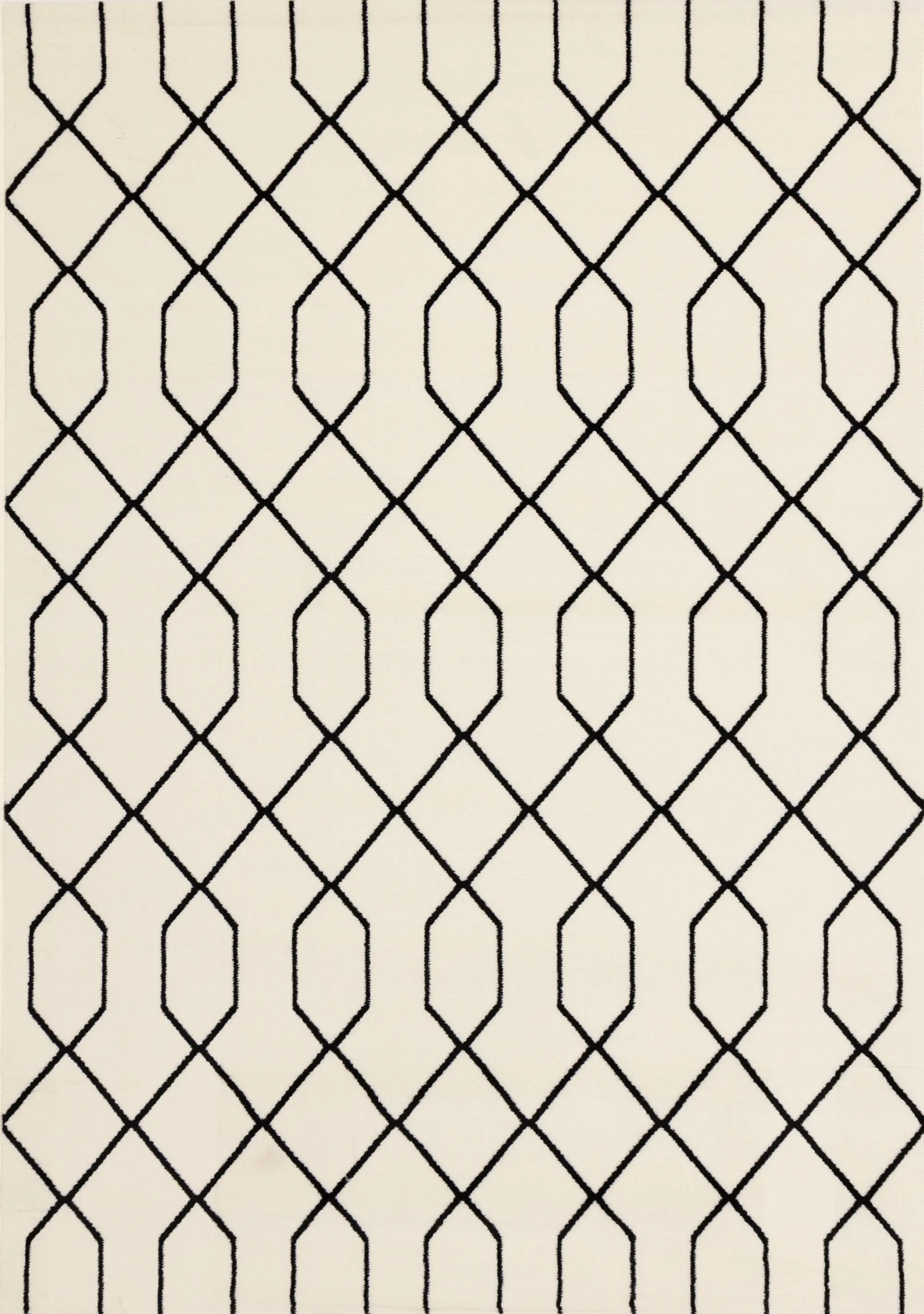 Faira Cream & Black Geometric 4 x 6 Area Rug-2