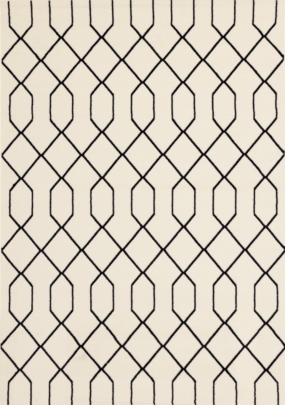 Faira Cream & Black Geometric 4 x 6 Area Rug