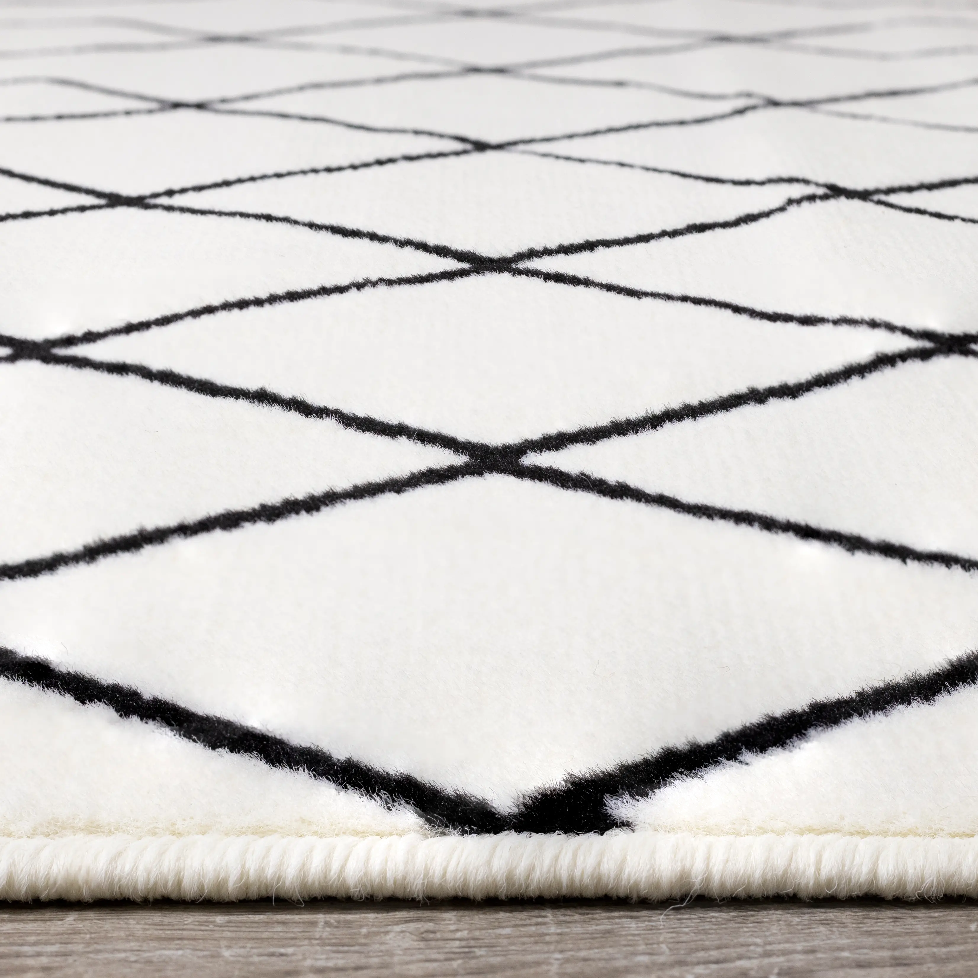 Faira Cream & Black Geometric 4 x 6 Area Rug-5