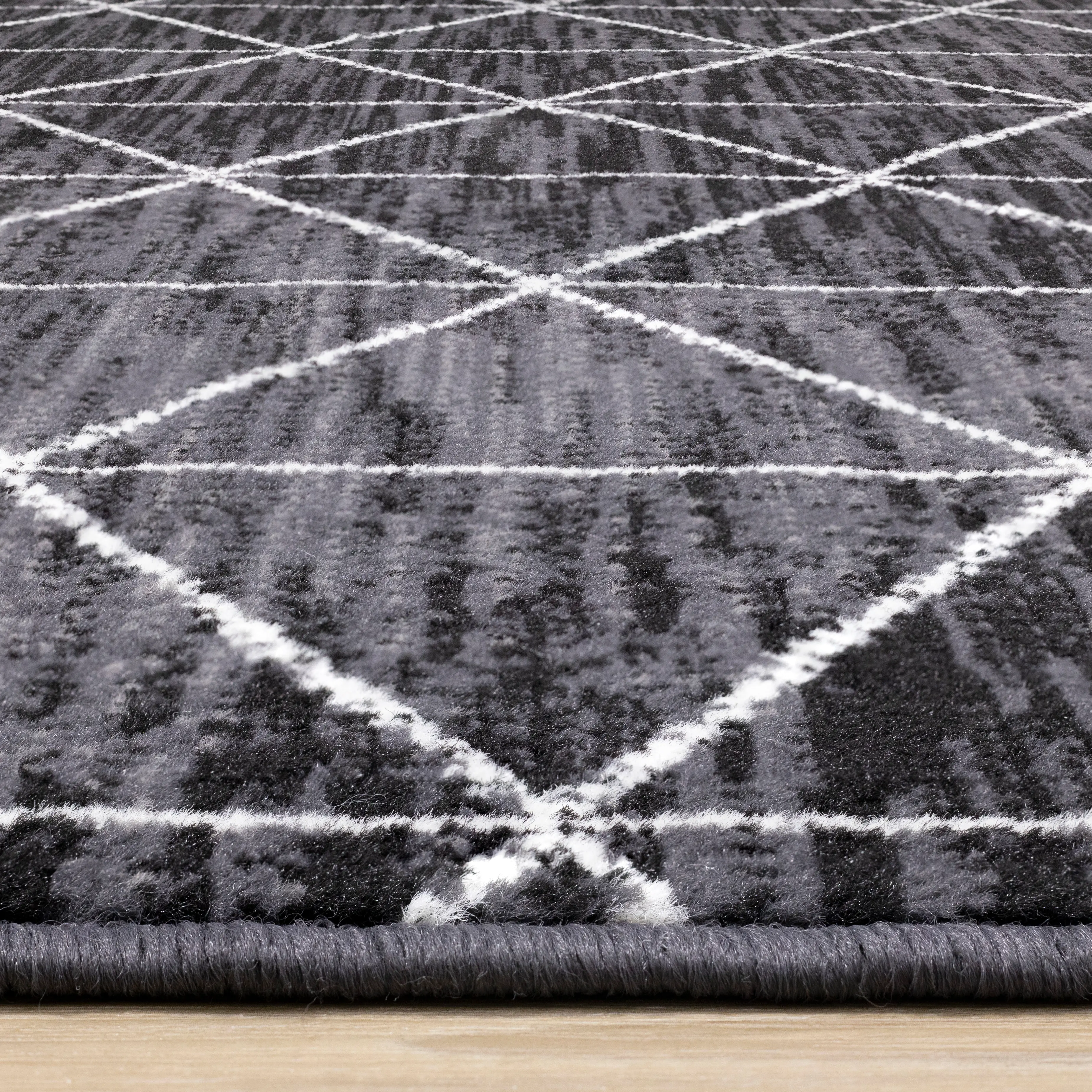 Faira Grey & Cream Geometric 8 x 10 Area Rug-5