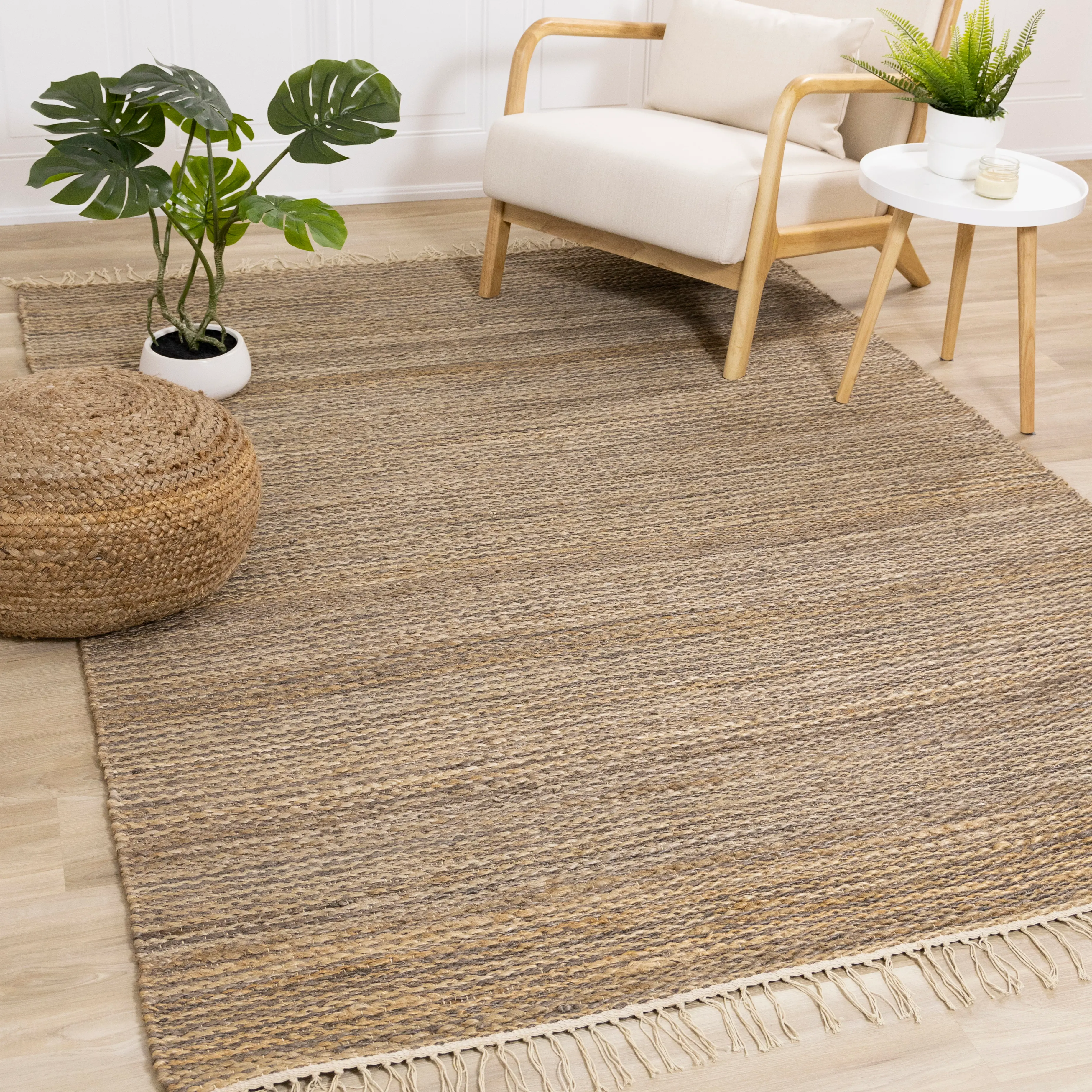 Naturals 5 x 8 Braided Jute Area Rug-2