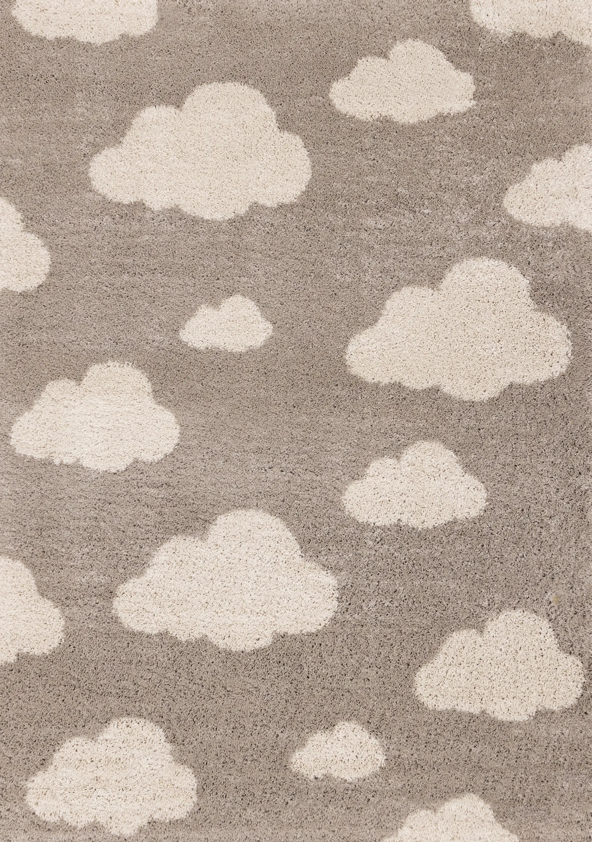 Kids 4 x 6 Beige Cloud Print Shag Area Rug-1