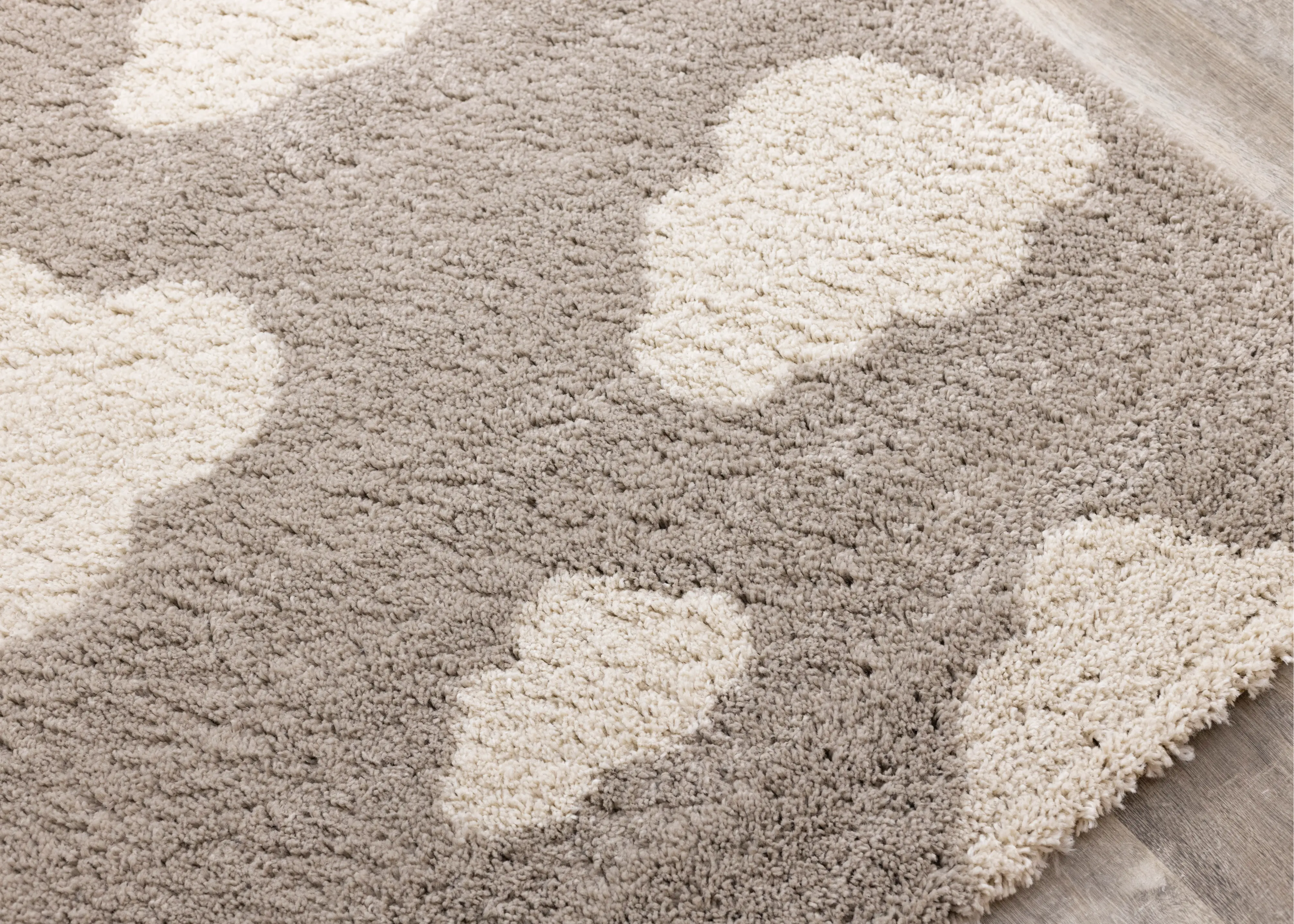 Kids 4 x 6 Beige Cloud Print Shag Area Rug-6