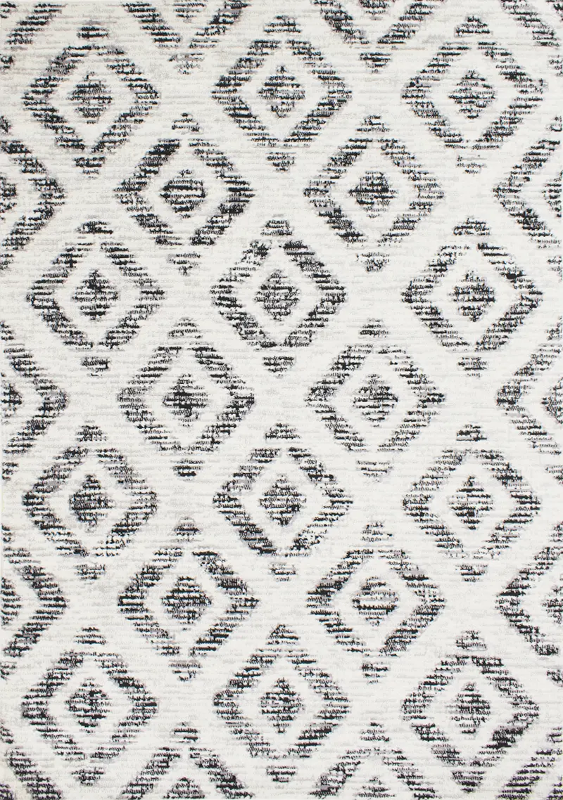Merit Grey 8 x 10 Diamond Pattern Area Rug