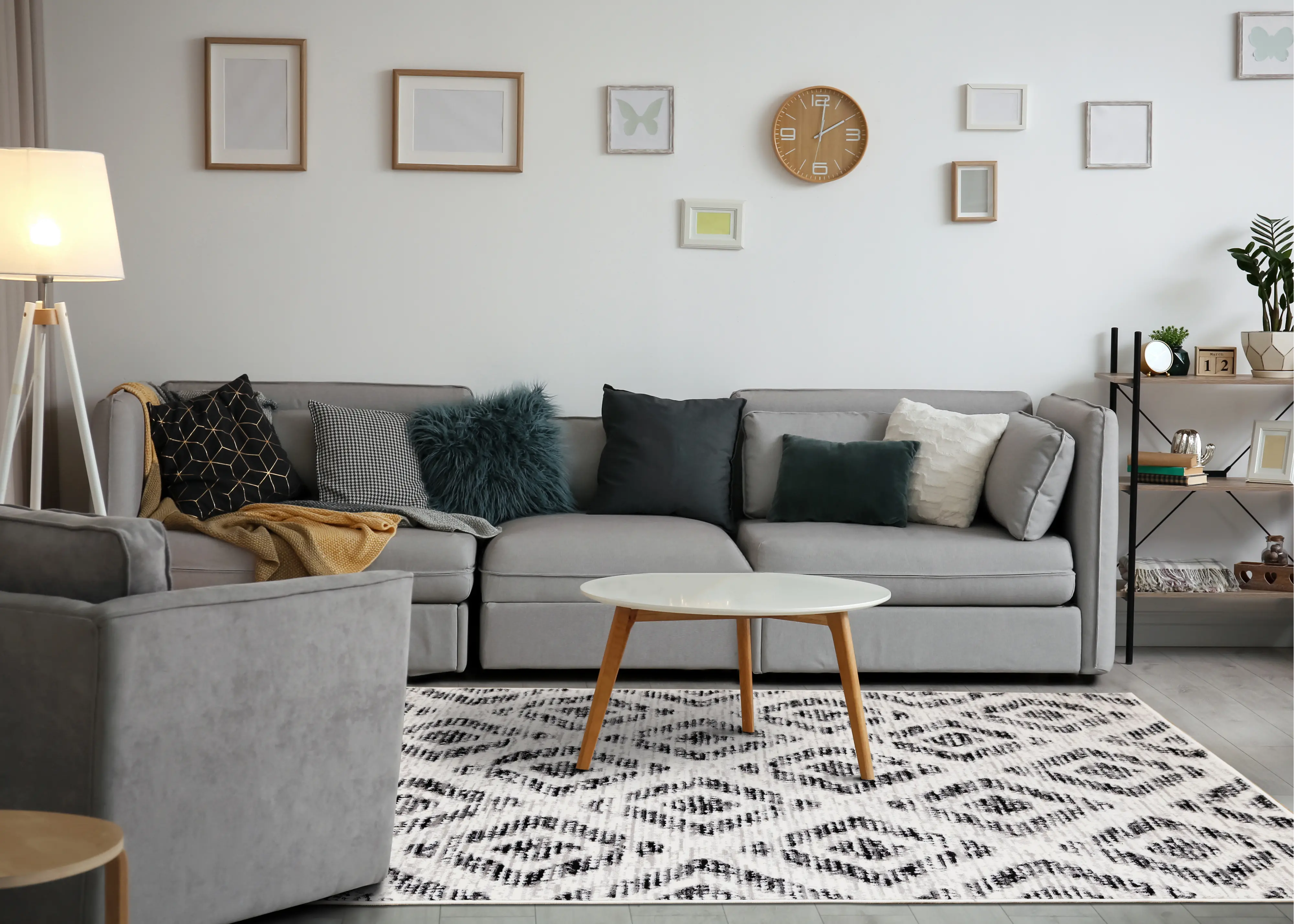 Merit Grey 8 x 10 Diamond Pattern Area Rug-3