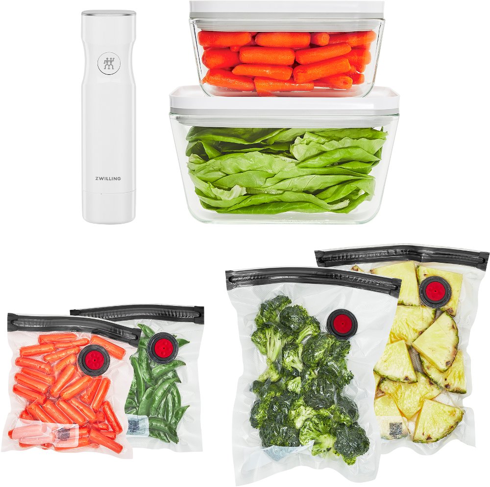 Zwilling Fresh & Save 7-pc Vacuum Sealer Machine Starter Set - Glass