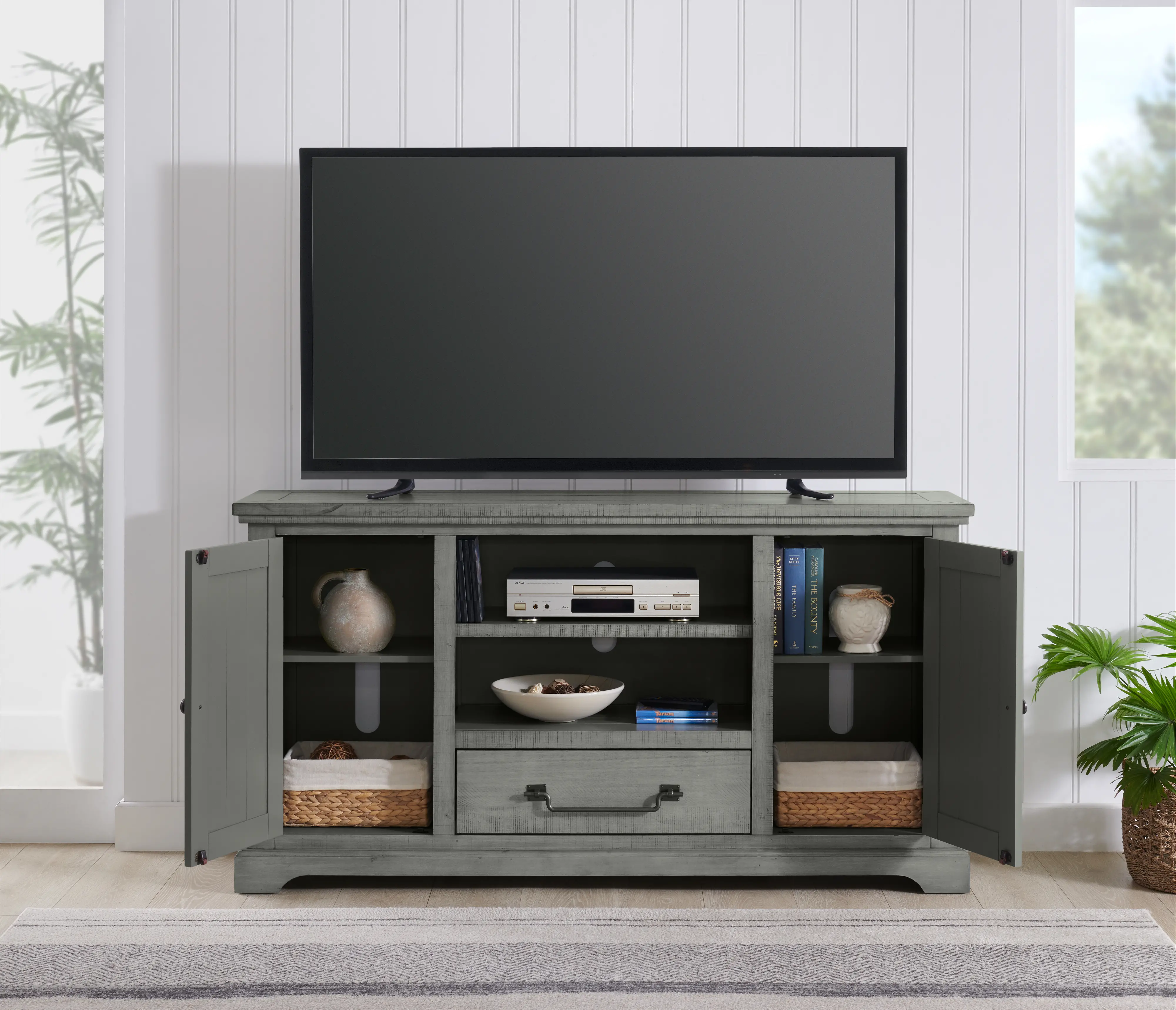Beach House Dove Gray 65  TV Stand-3