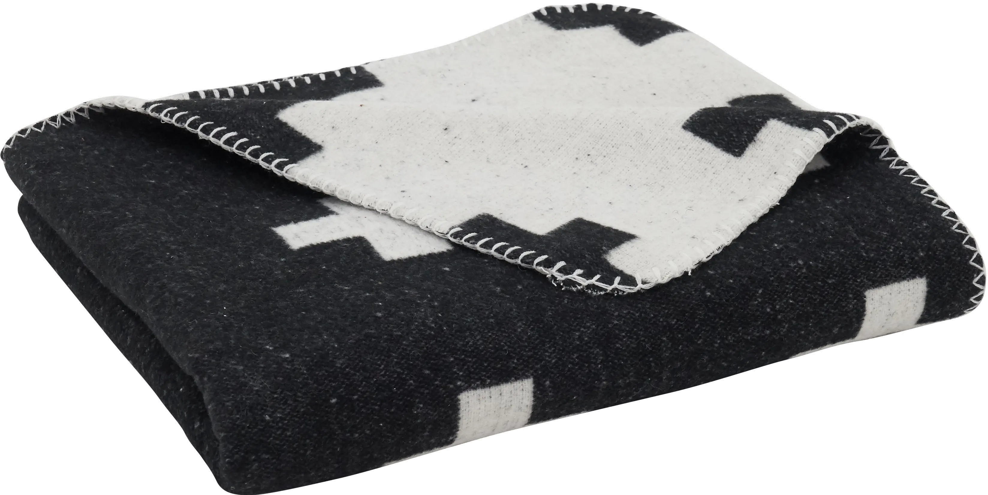 Black and White Reversable Plus Sign Throw-1