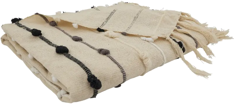 Black & White Knotted Throw