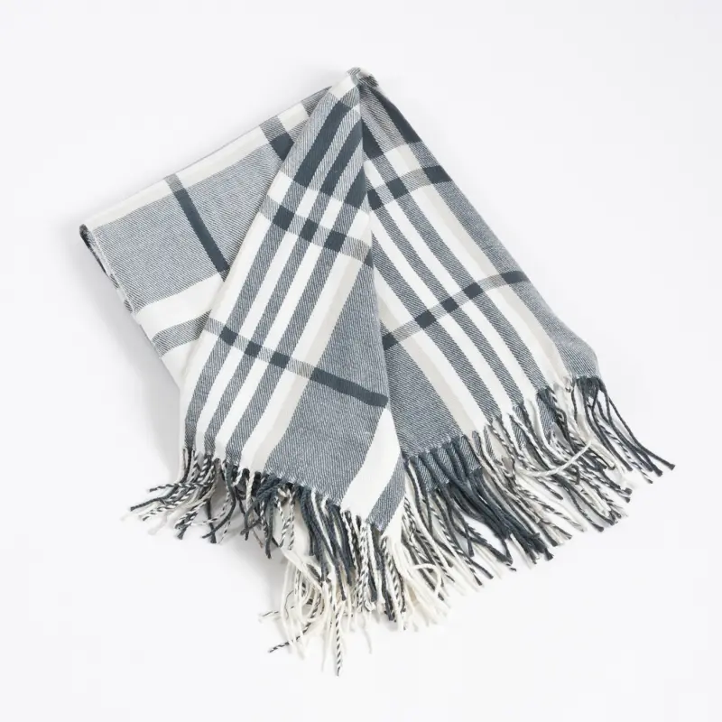 Blue Plaid Design Throw