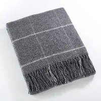 Slate Blue Geometric Throw
