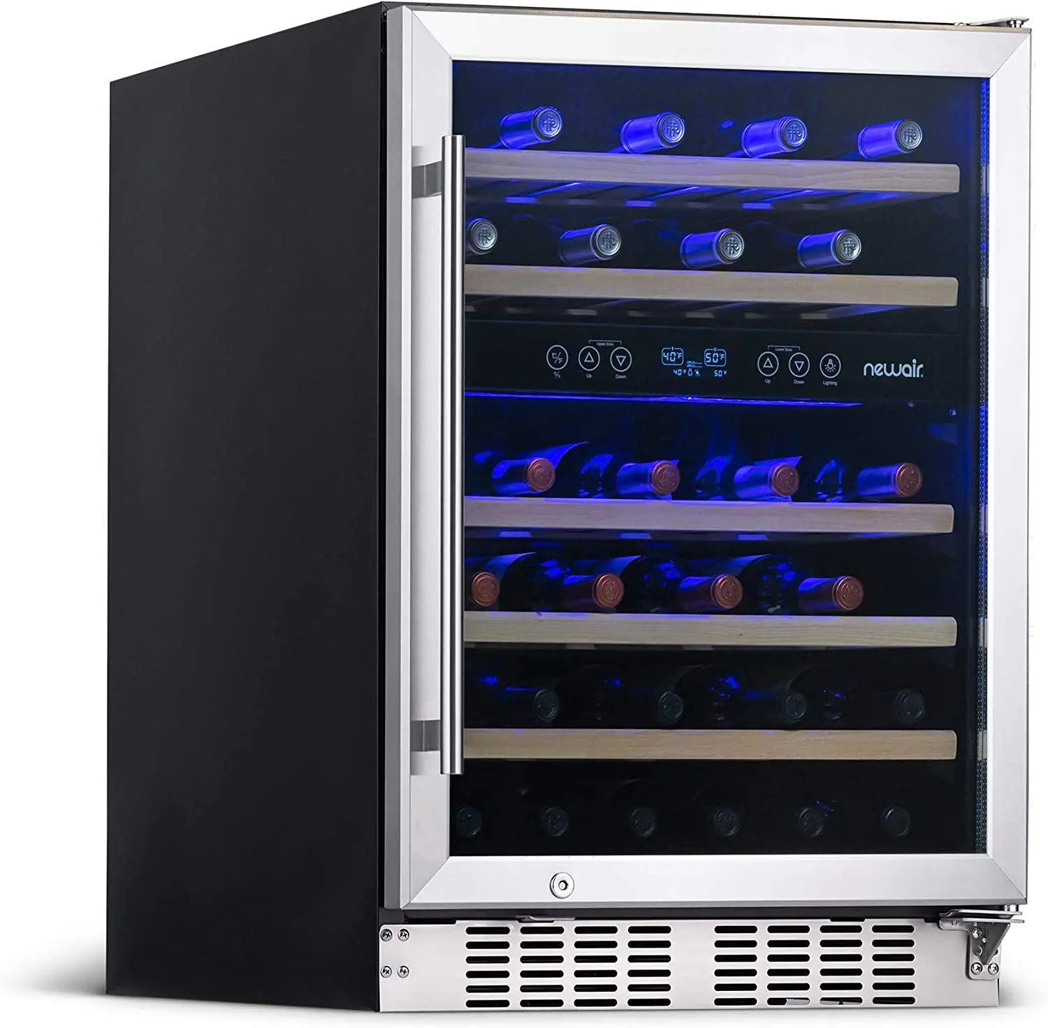 NWC046SS01 Newair Built-in 46 Bottle Dual Zone Compressor Wine Fridge - Stainless Steel-1