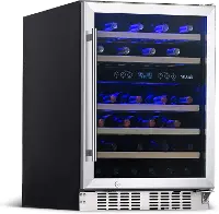 NWC046SS01 Newair Built-in 46 Bottle Dual Zone Compressor Wine Fridge - Stainless Steel
