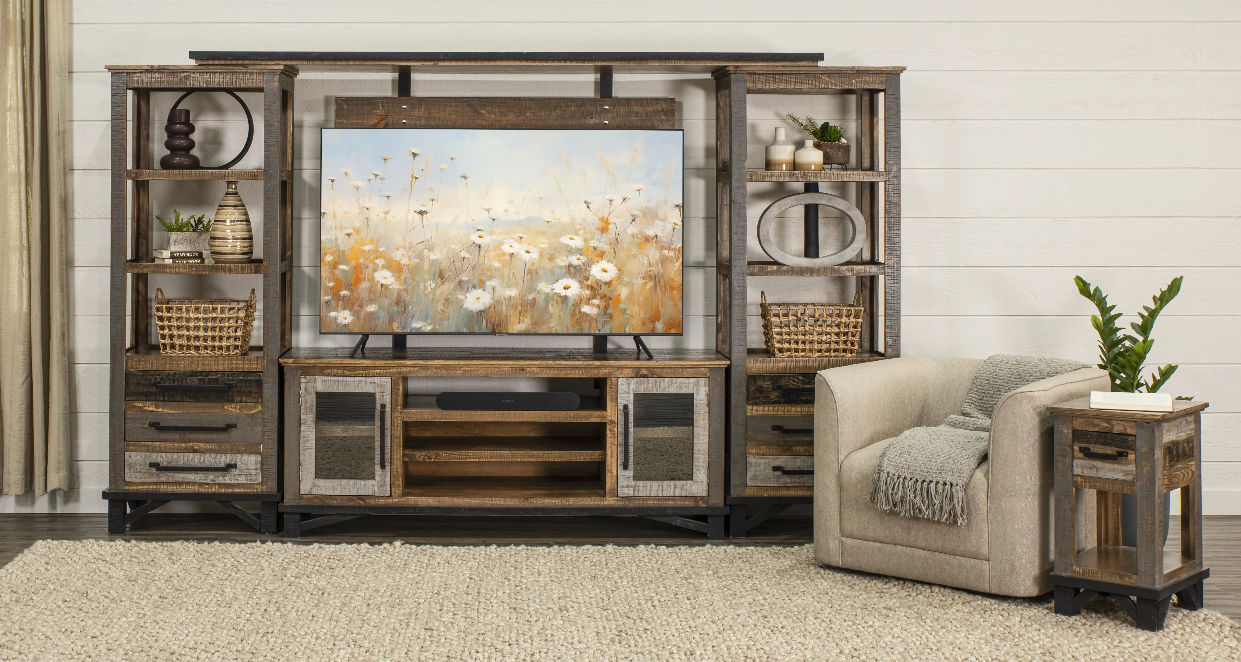 Loft Brown Entertainment Wall-2