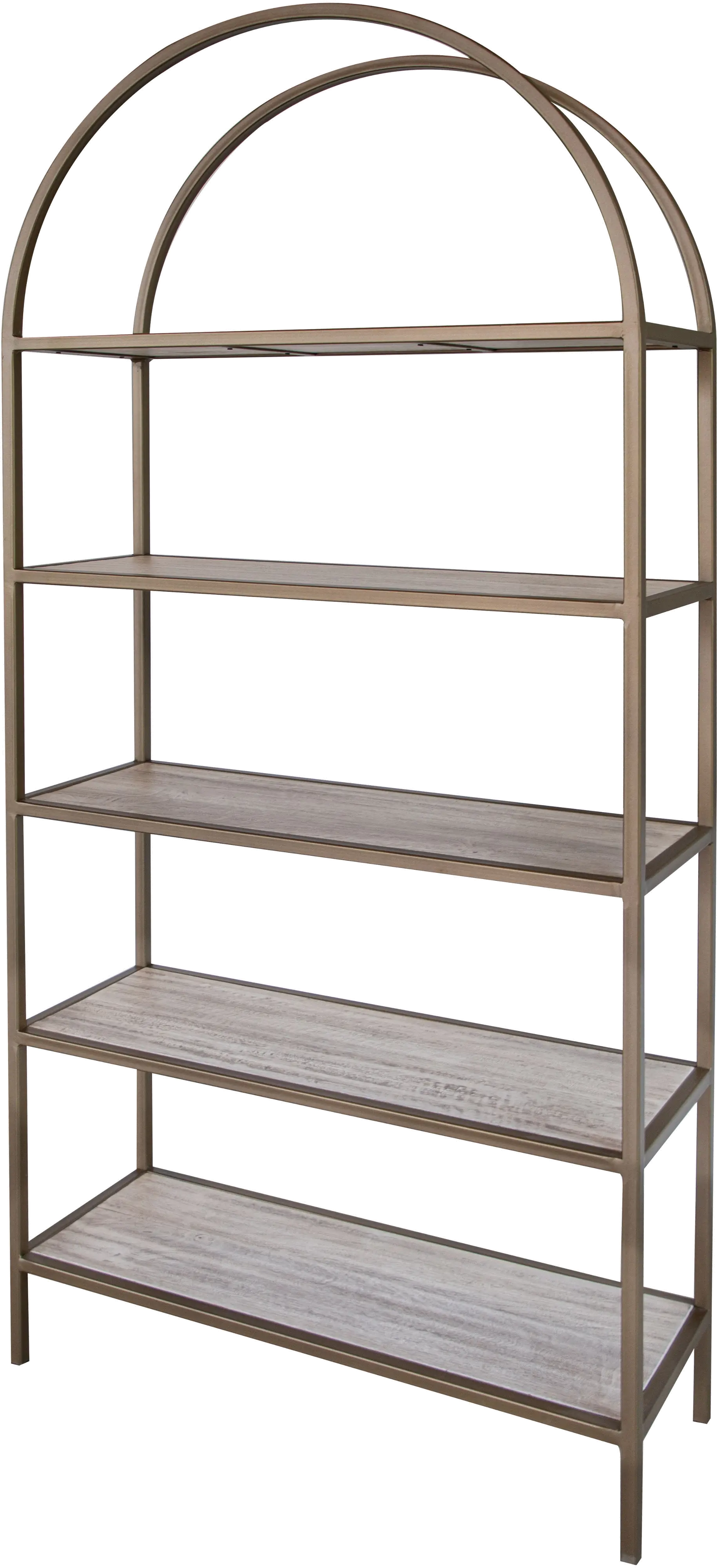 Blacksmith Arched Bronze Metal Bookcase-1