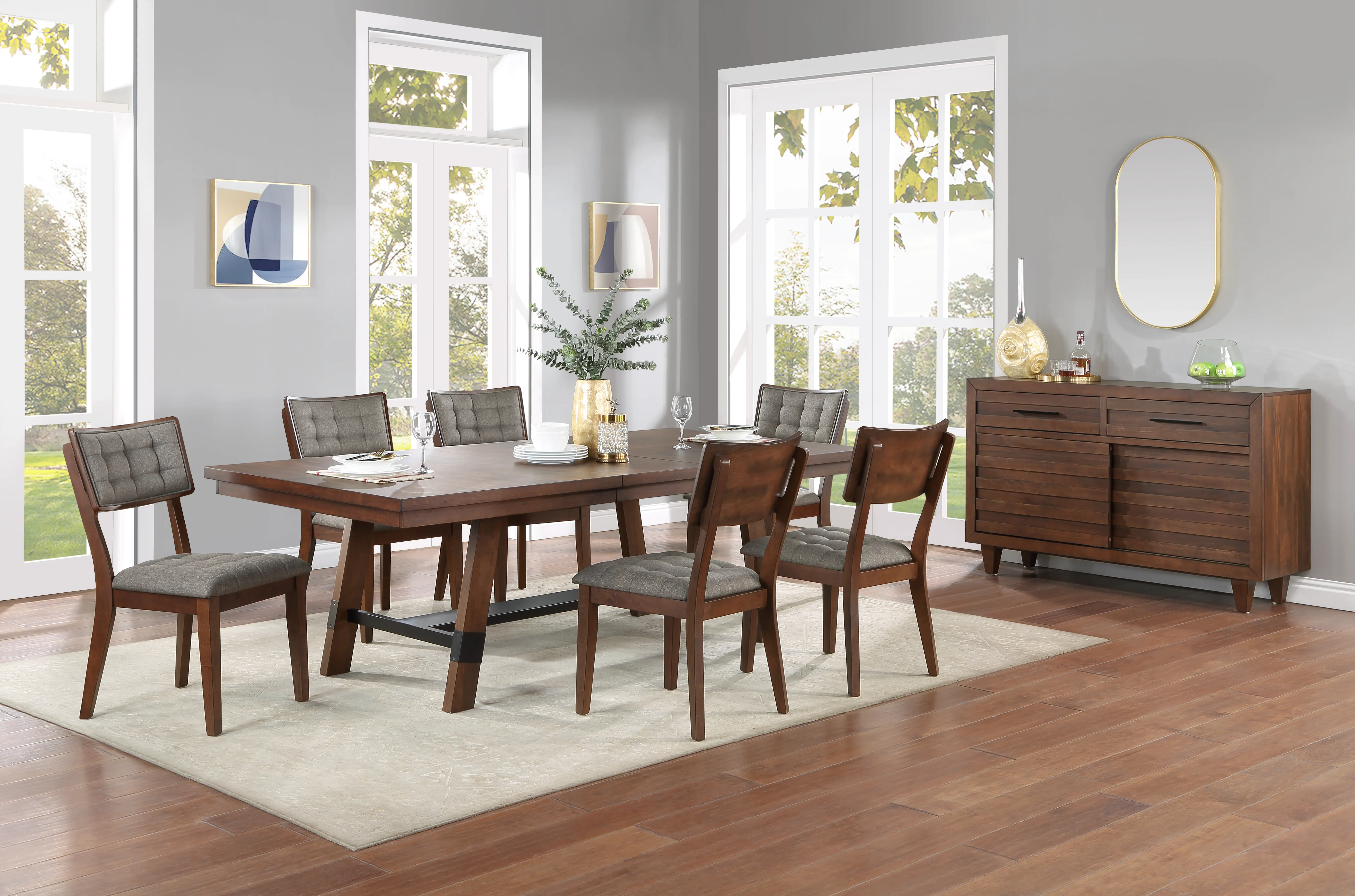 Nordic Brown 5 Piece Dining Set-2