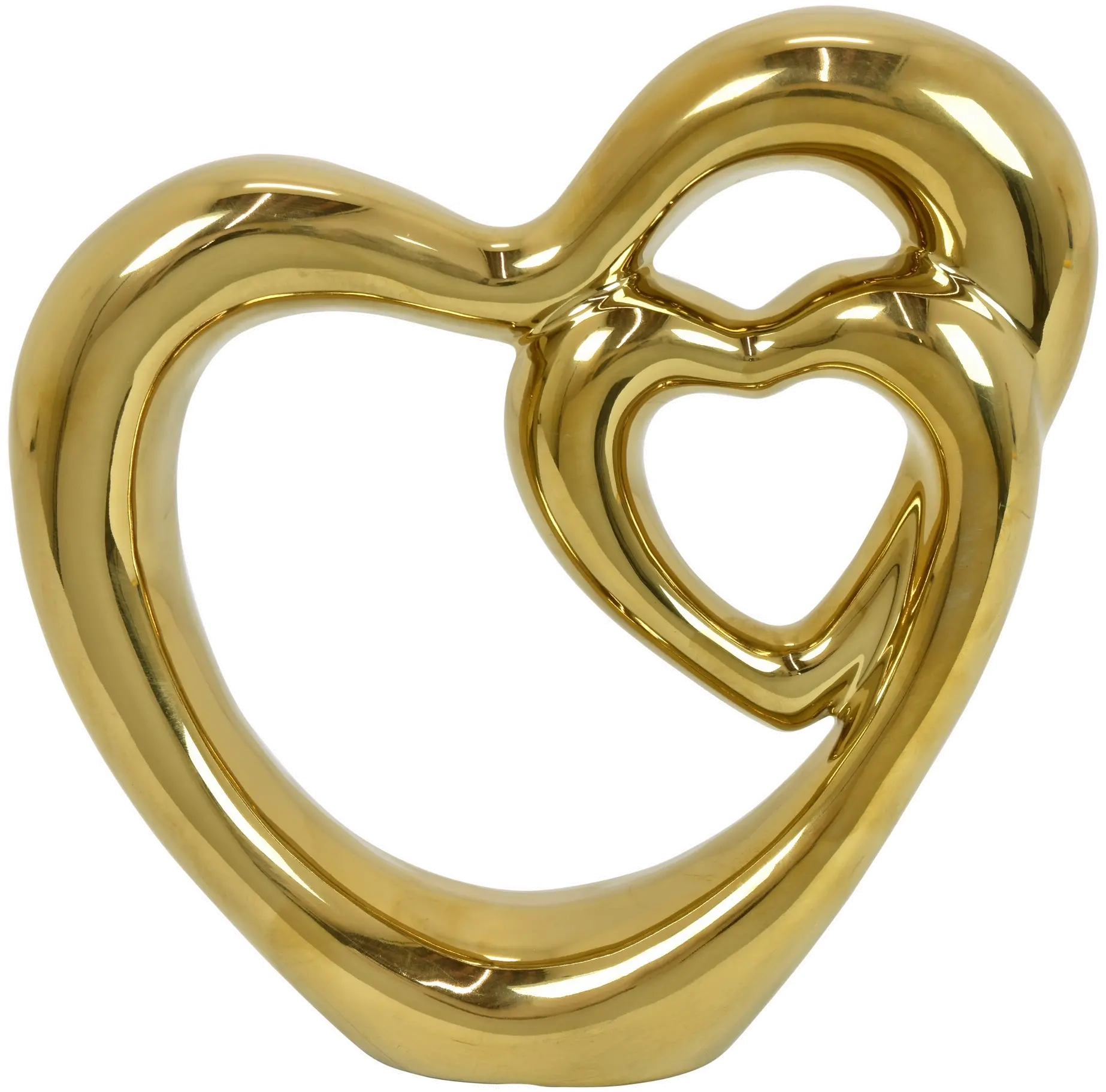 Gold Double Heart Sculpture-1