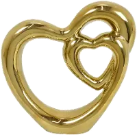 Gold Double Heart Sculpture