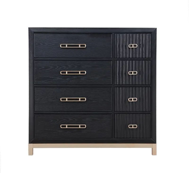 Charlotte Black and Gold Chest of Drawers