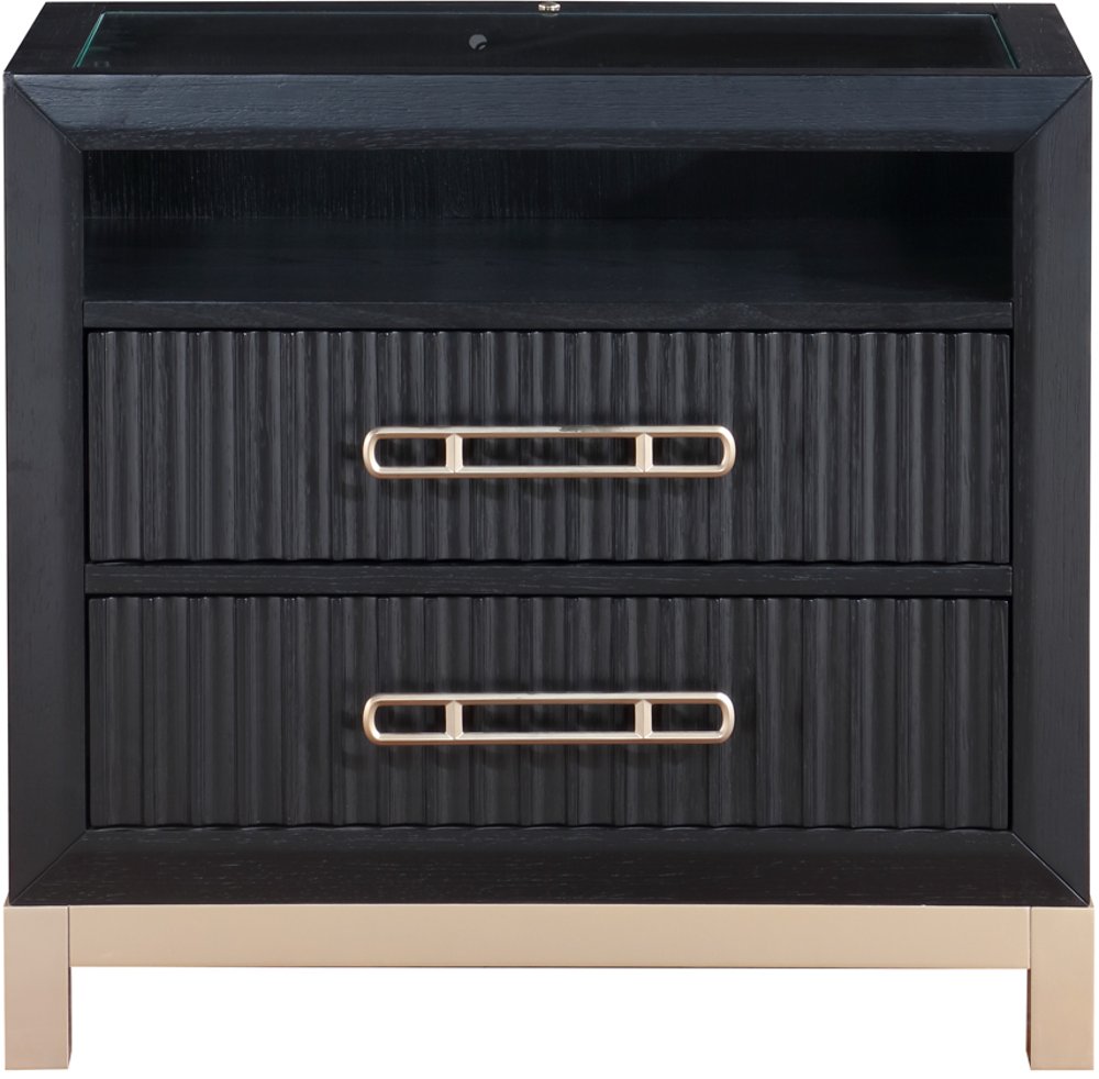 Charlotte Black and Gold Nightstand