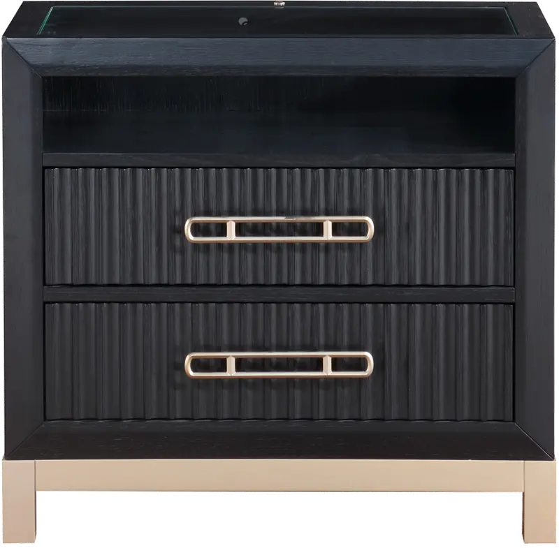 Charlotte Black and Gold Nightstand